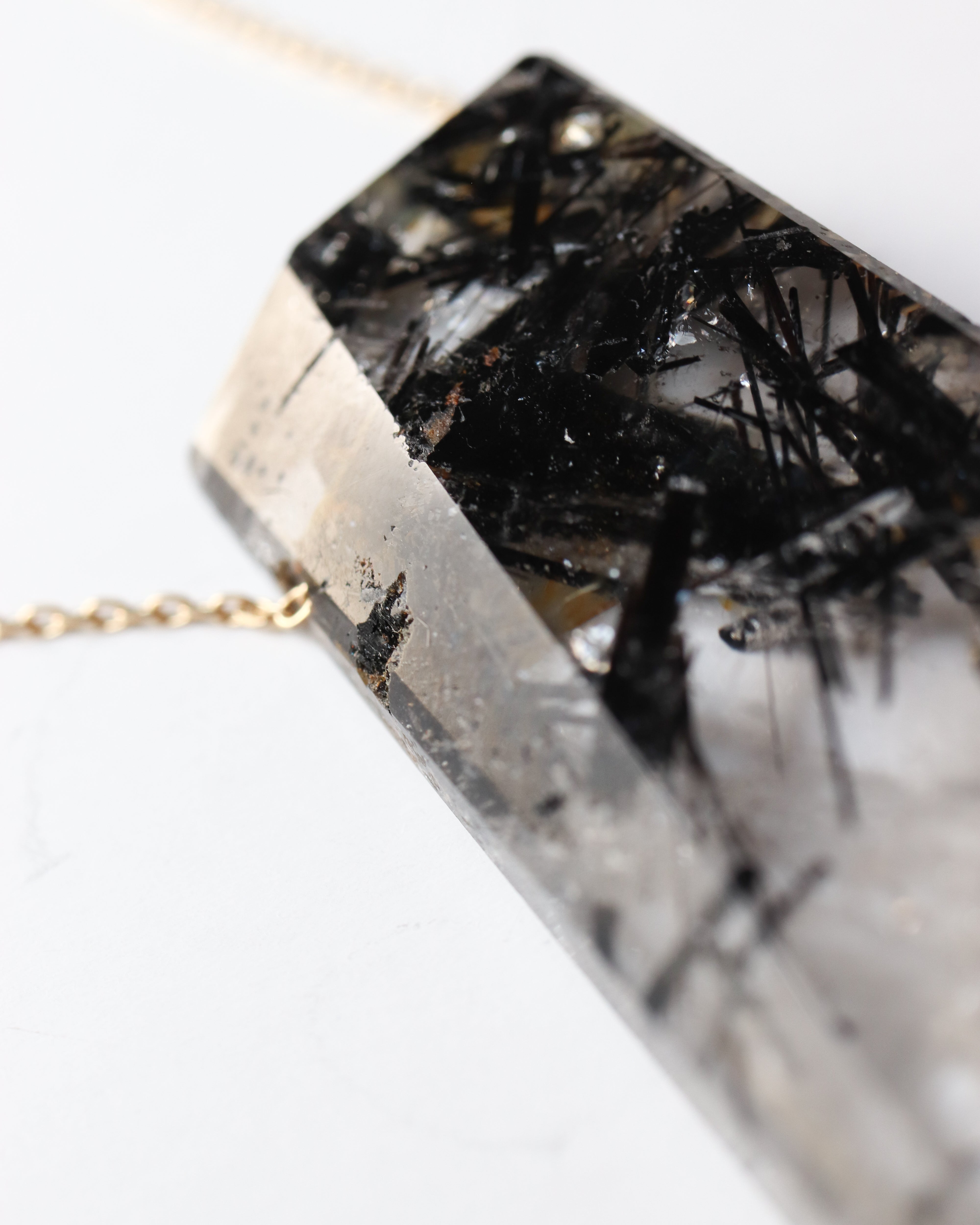 Rock Necklace - Tourmalinated Quartz -