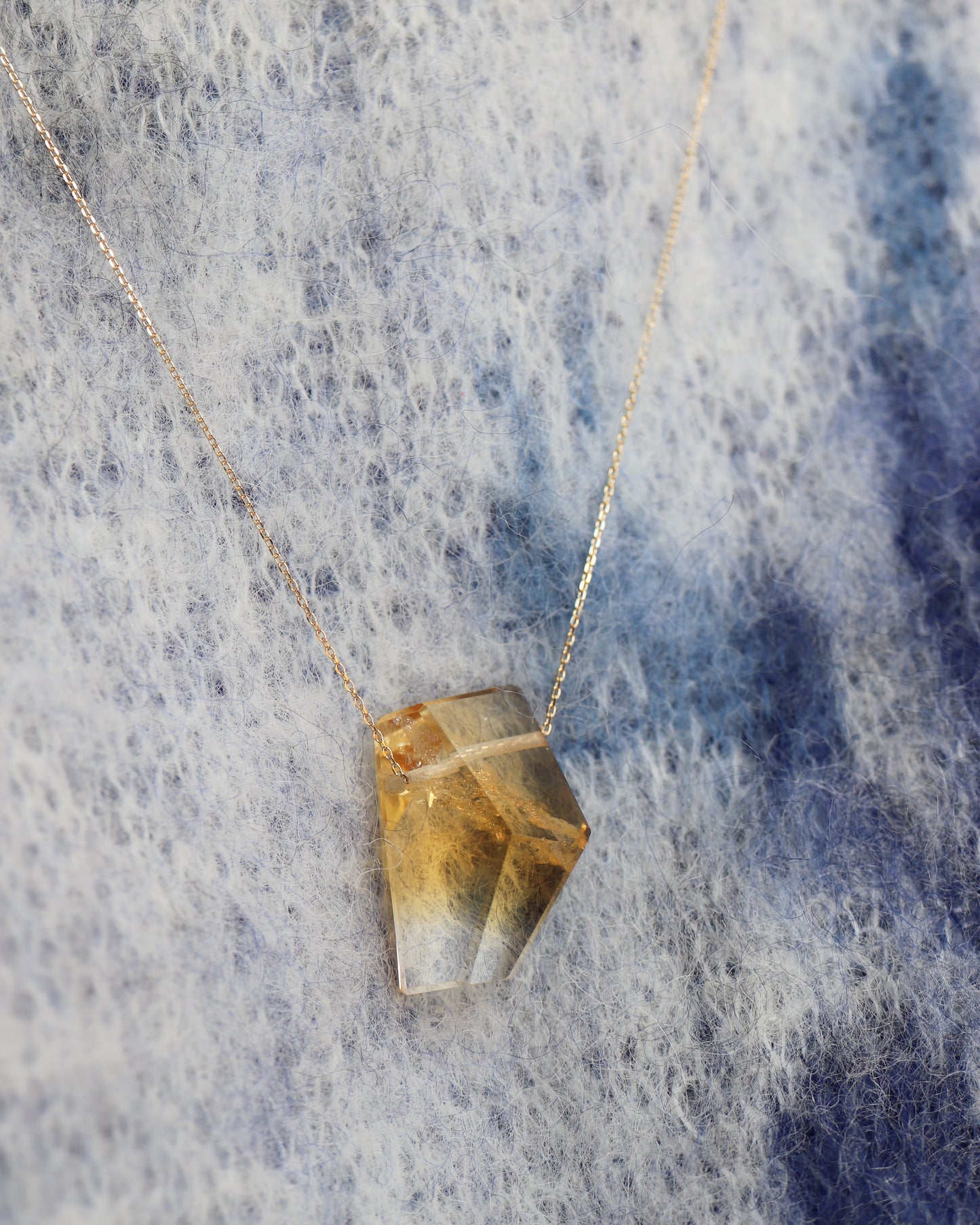 Rock Necklace - Citrine -