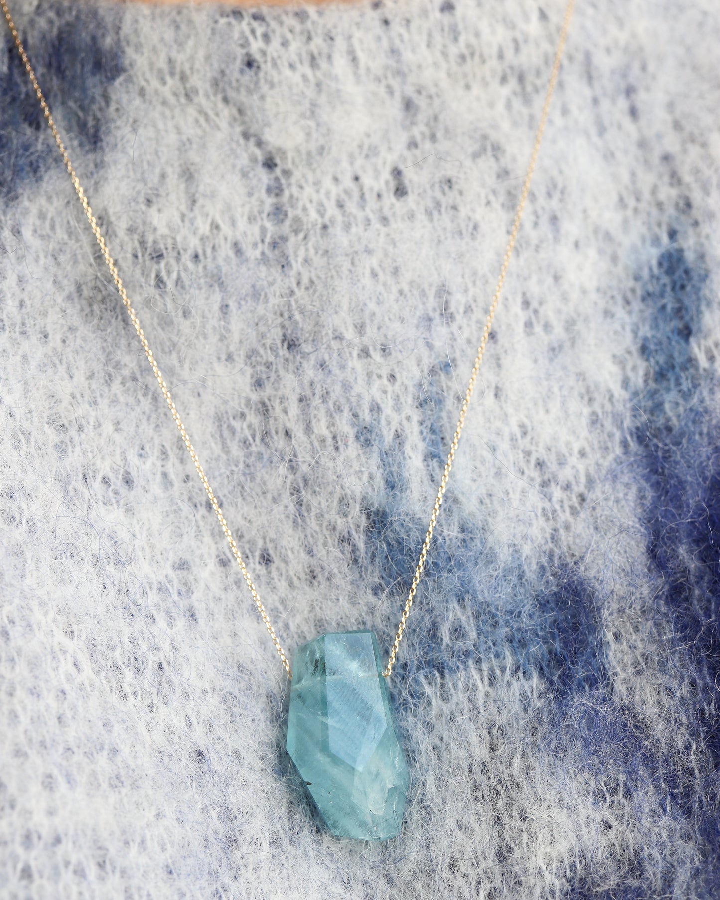 Rock Necklace - Aquamarine -