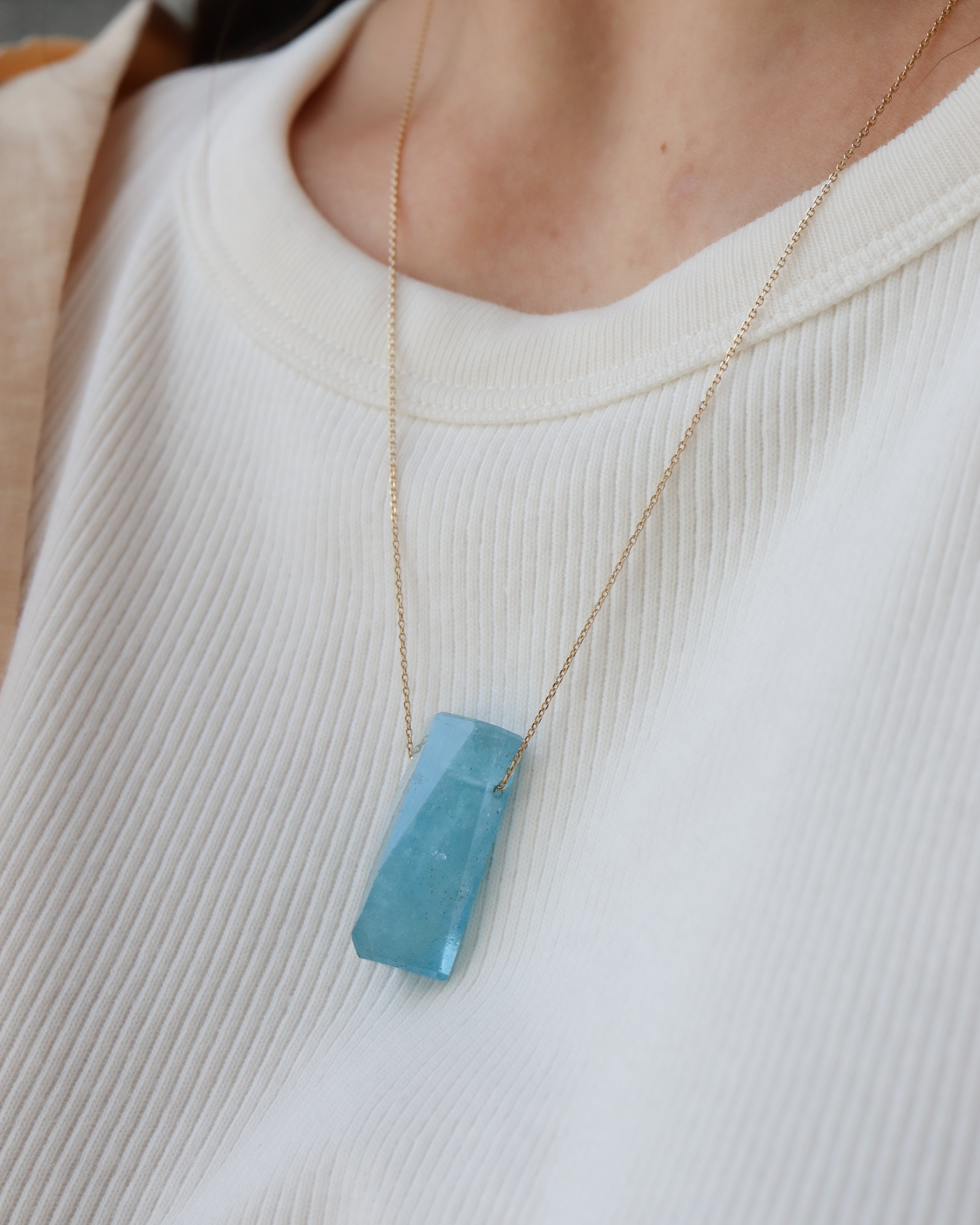 Rock Necklace - Aquamarine -