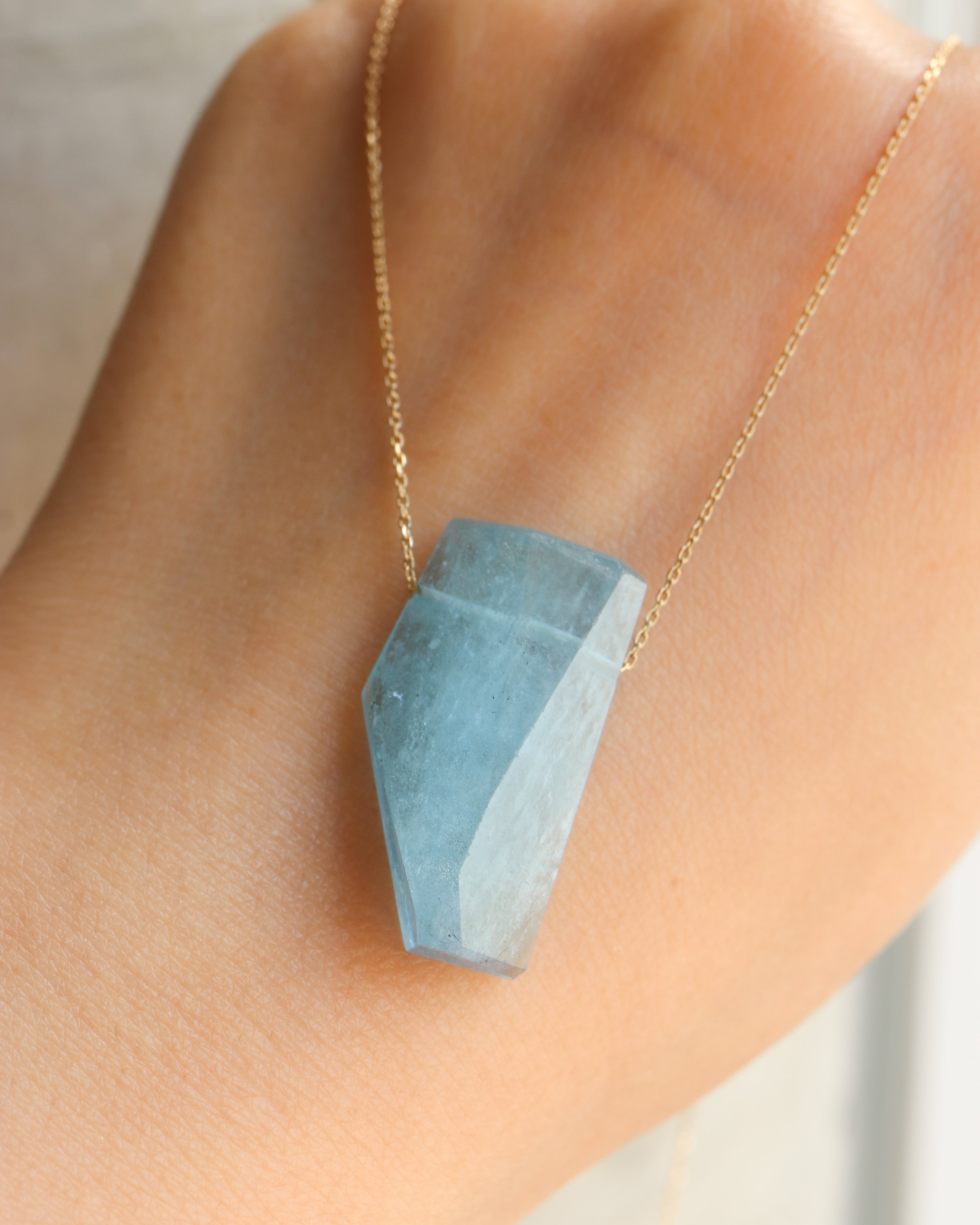 Rock Necklace - Aquamarine -
