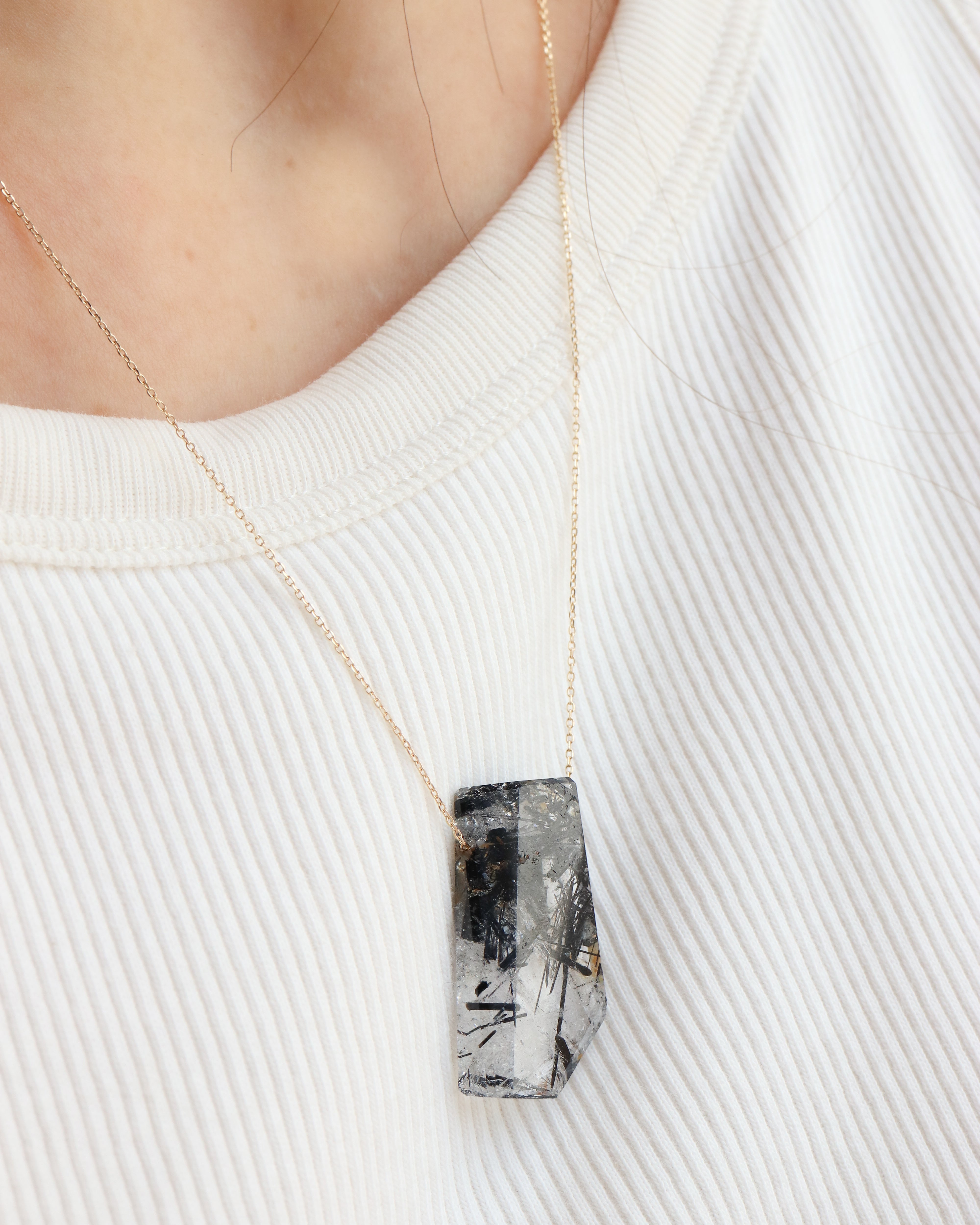 Rock Necklace - Tourmalinated Quartz -