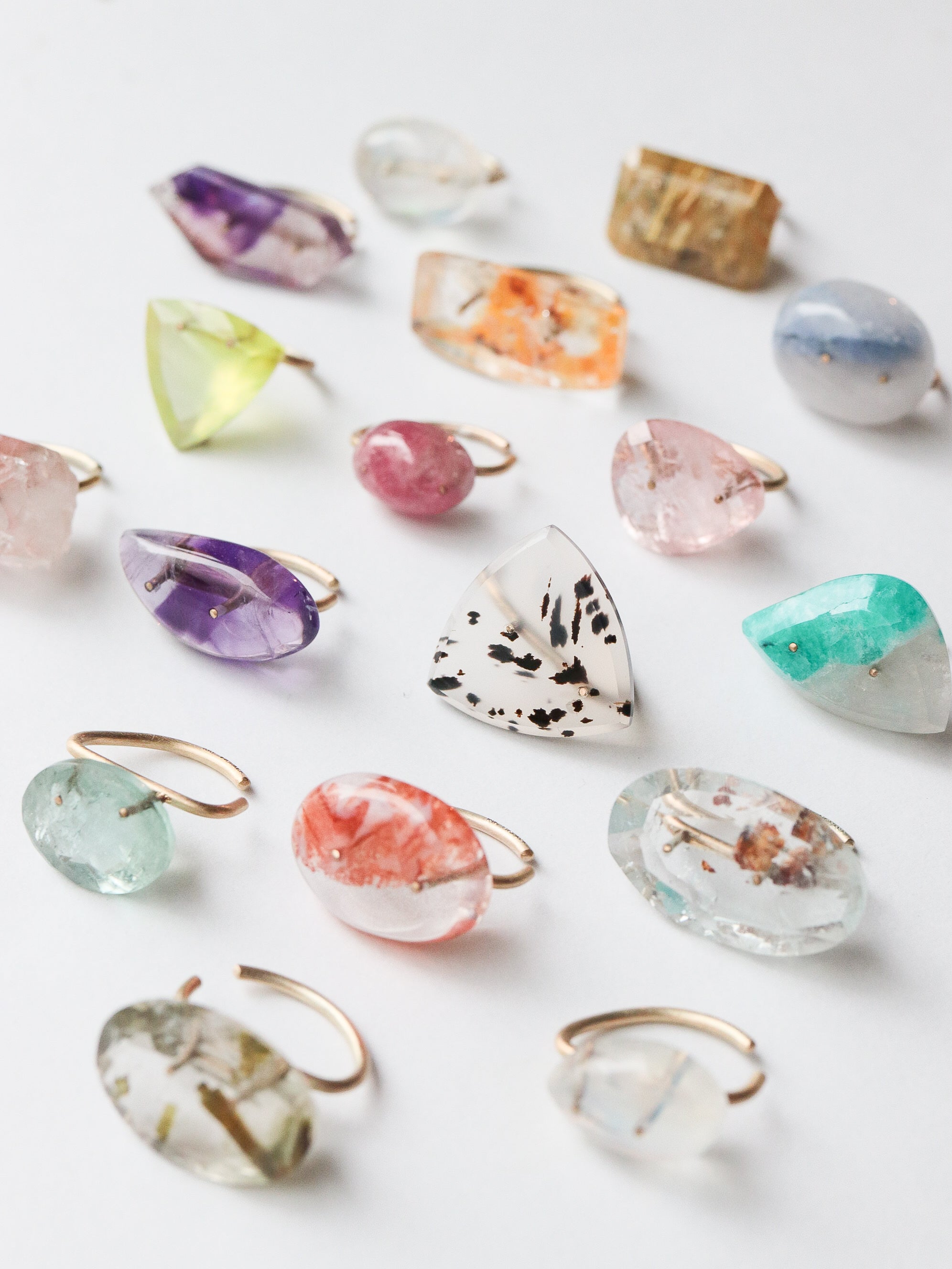 Stone Ear Cuff - Garden Quartz -