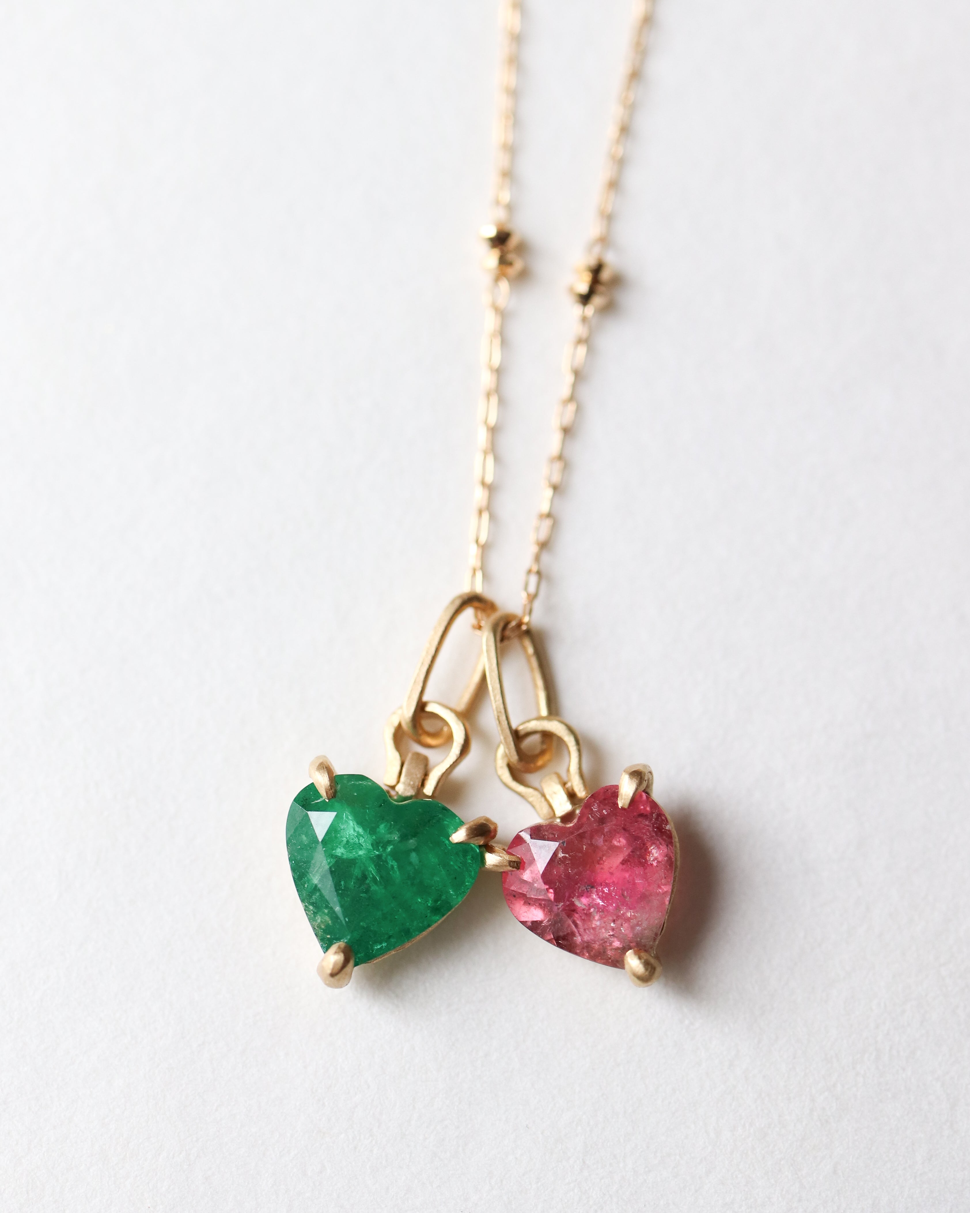 Horse Shoe Prong Necklace - Tourmaline -