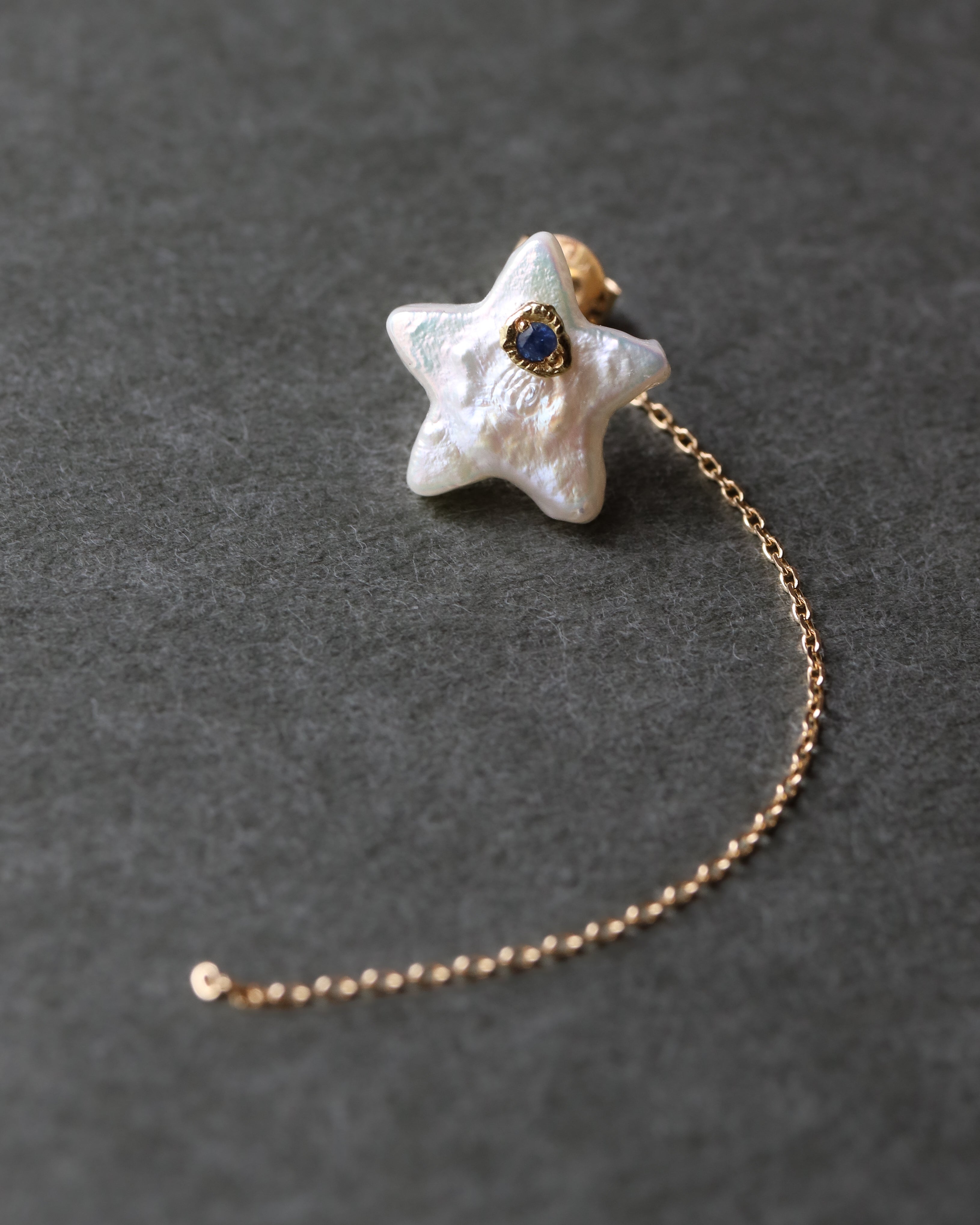 Flat Pierced Earring - Pearl - A