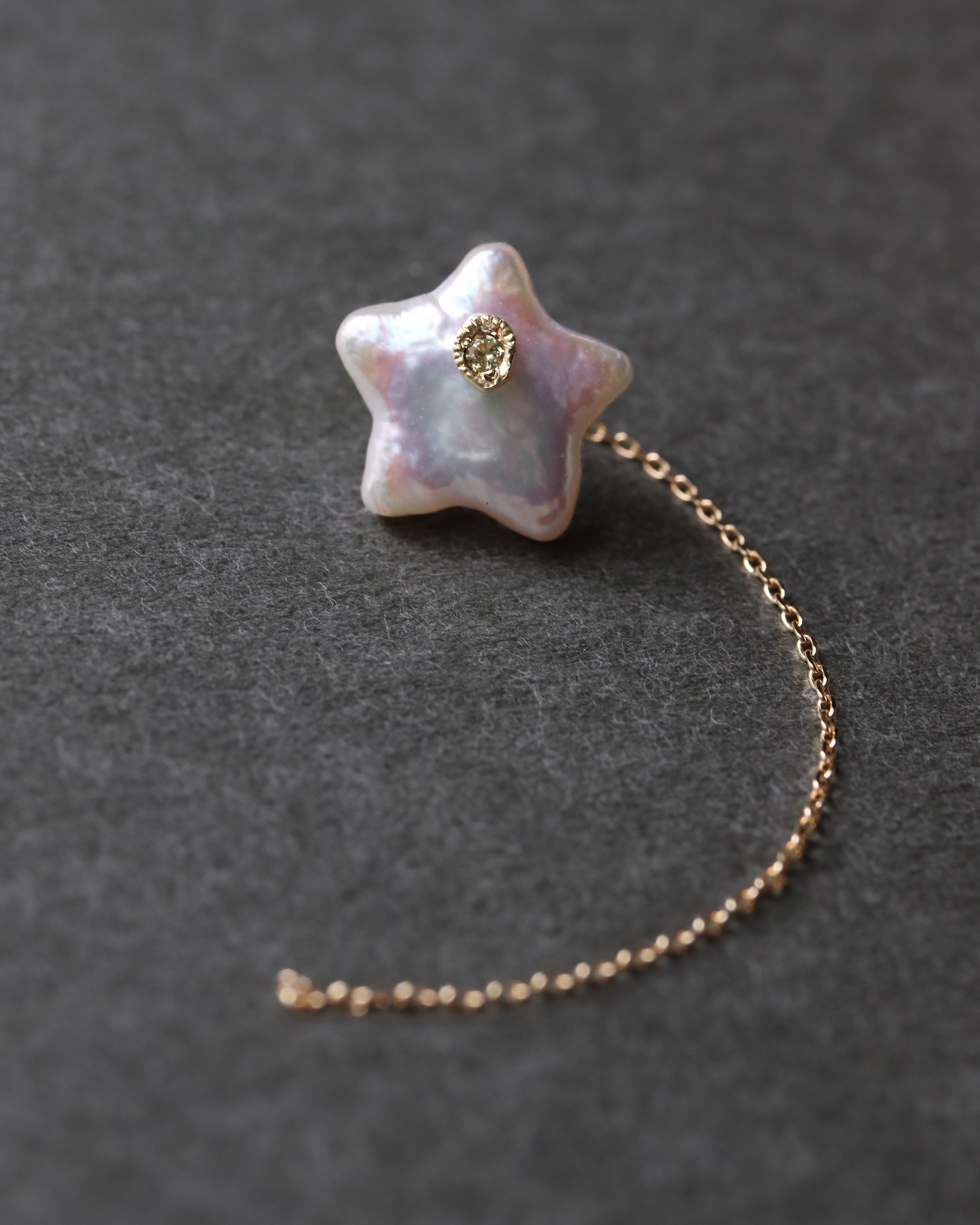 美品　monaka モナカジュエリー　フラットピアス　片耳　k18 Flat Pierced Earring - Pearl - B