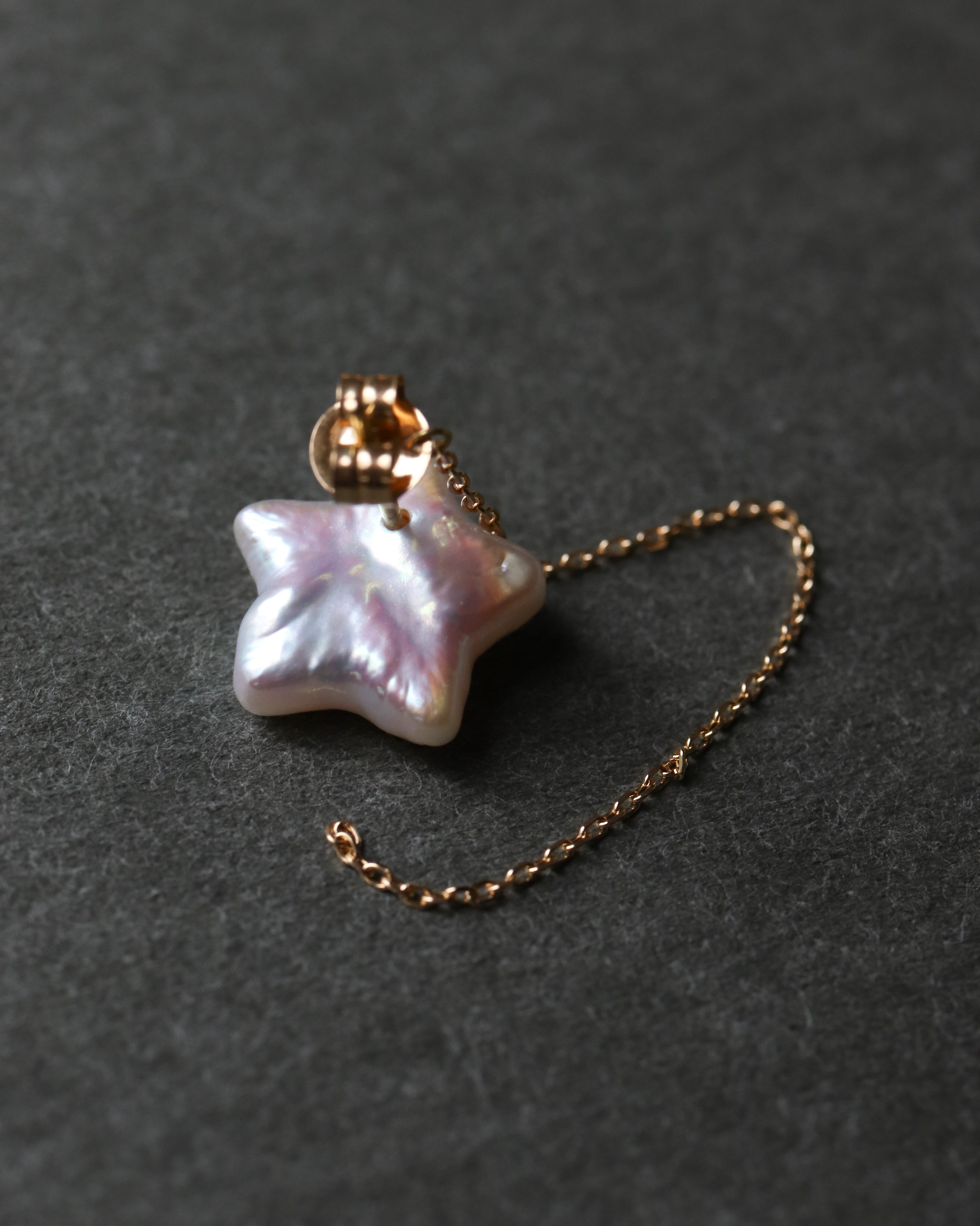 Flat Pierced Earring - Pearl - B