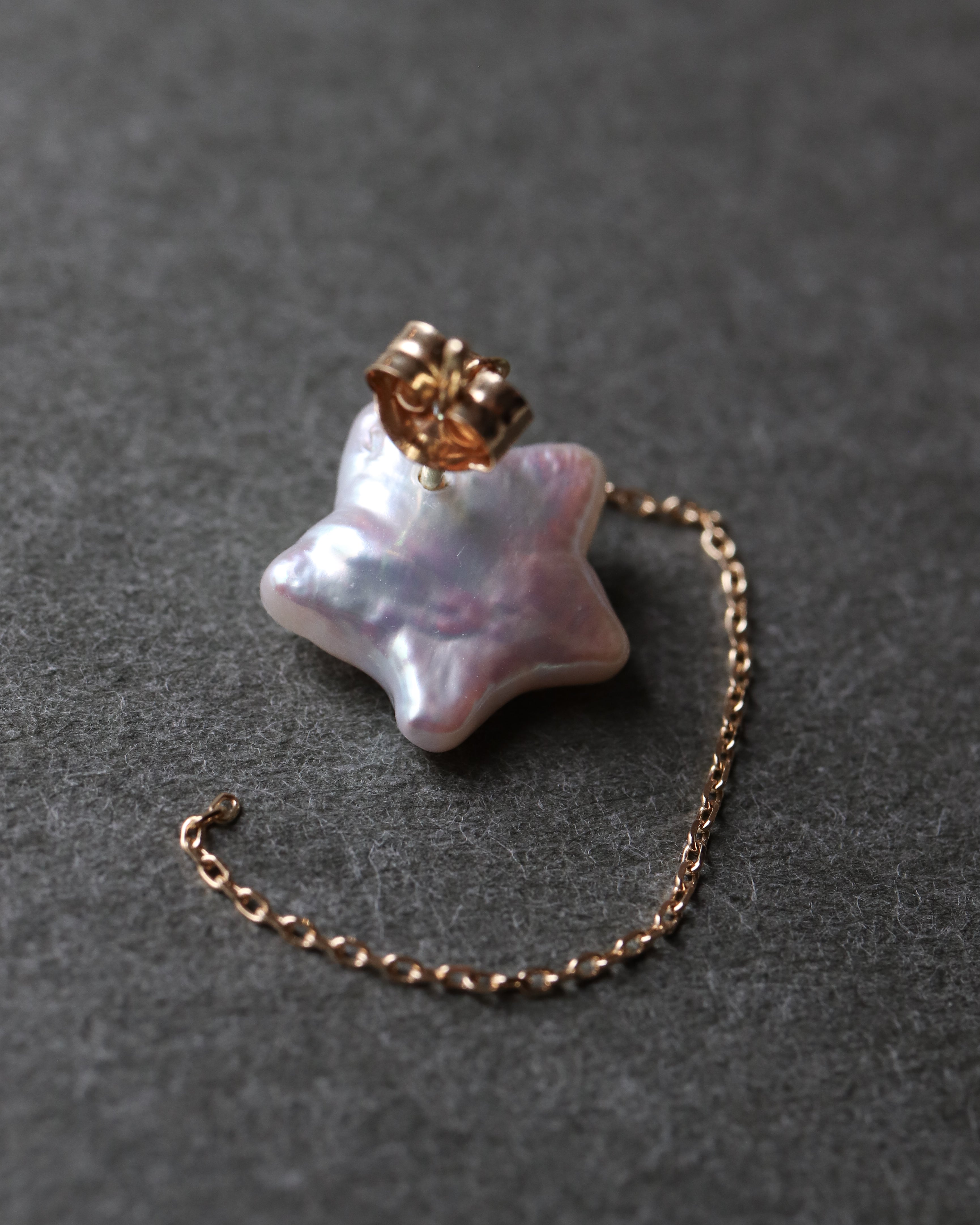 Flat Pierced Earring - Pearl - C