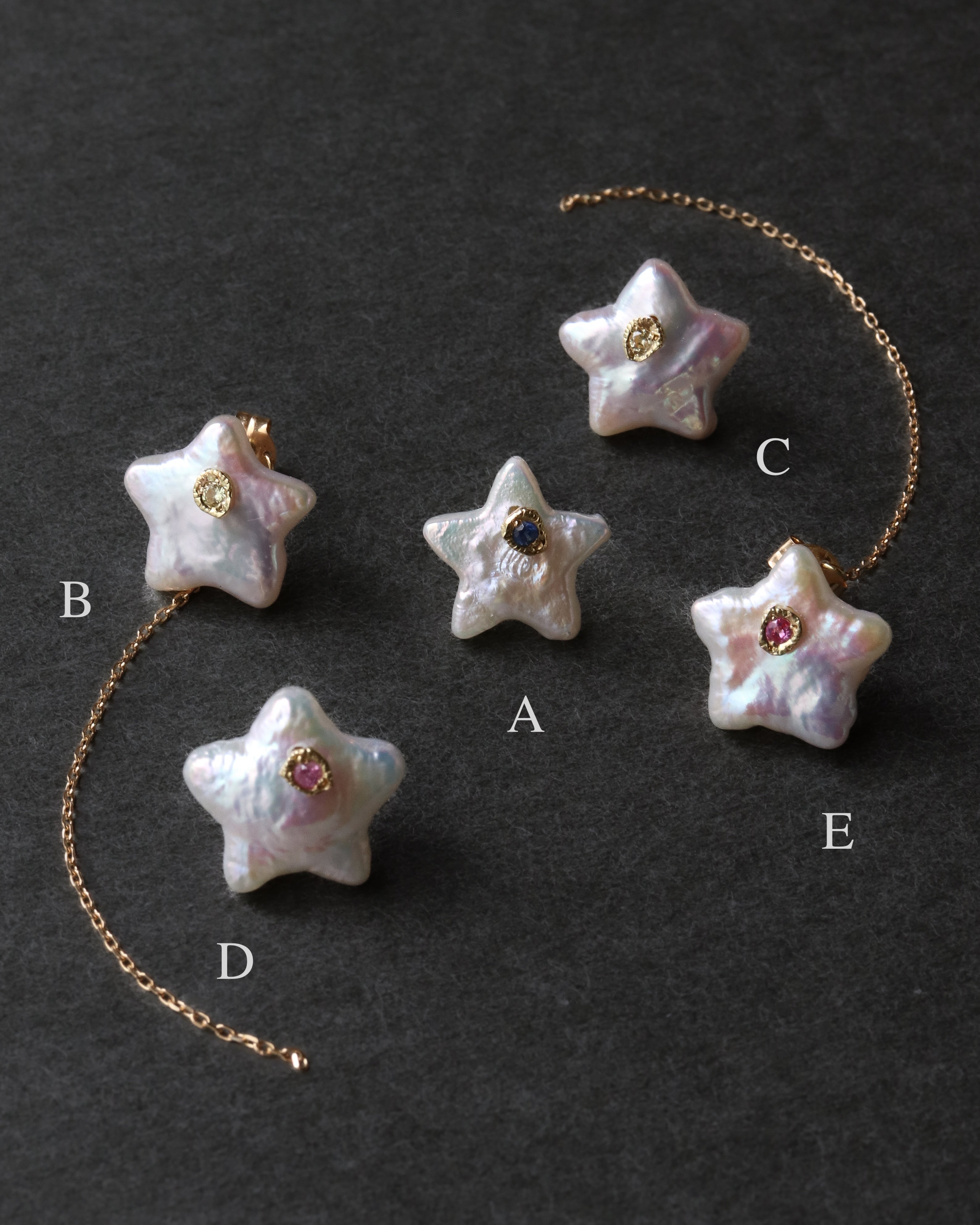 Flat Pierced Earring - Pearl - D