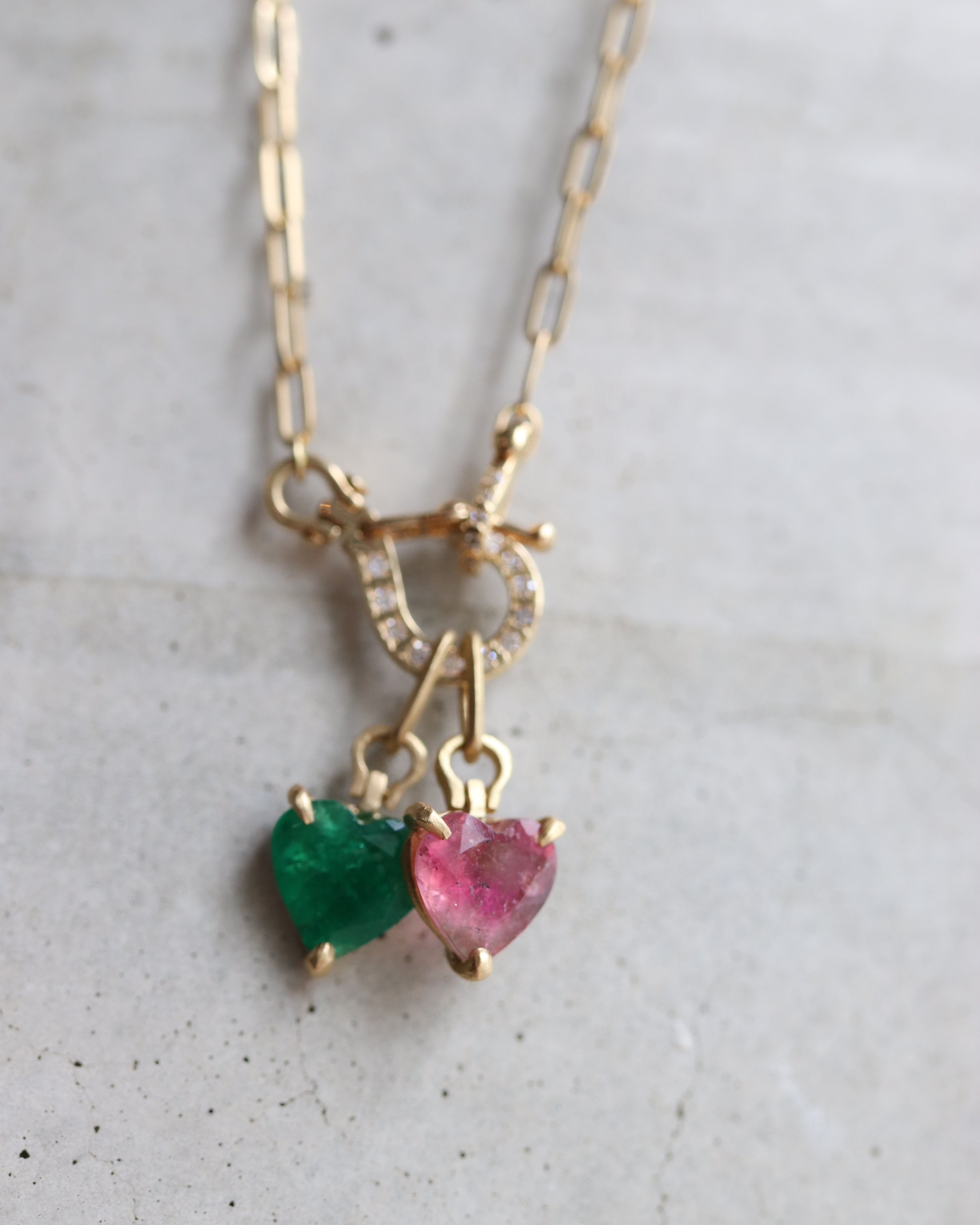 Horse Shoe Prong Necklace - Tourmaline -