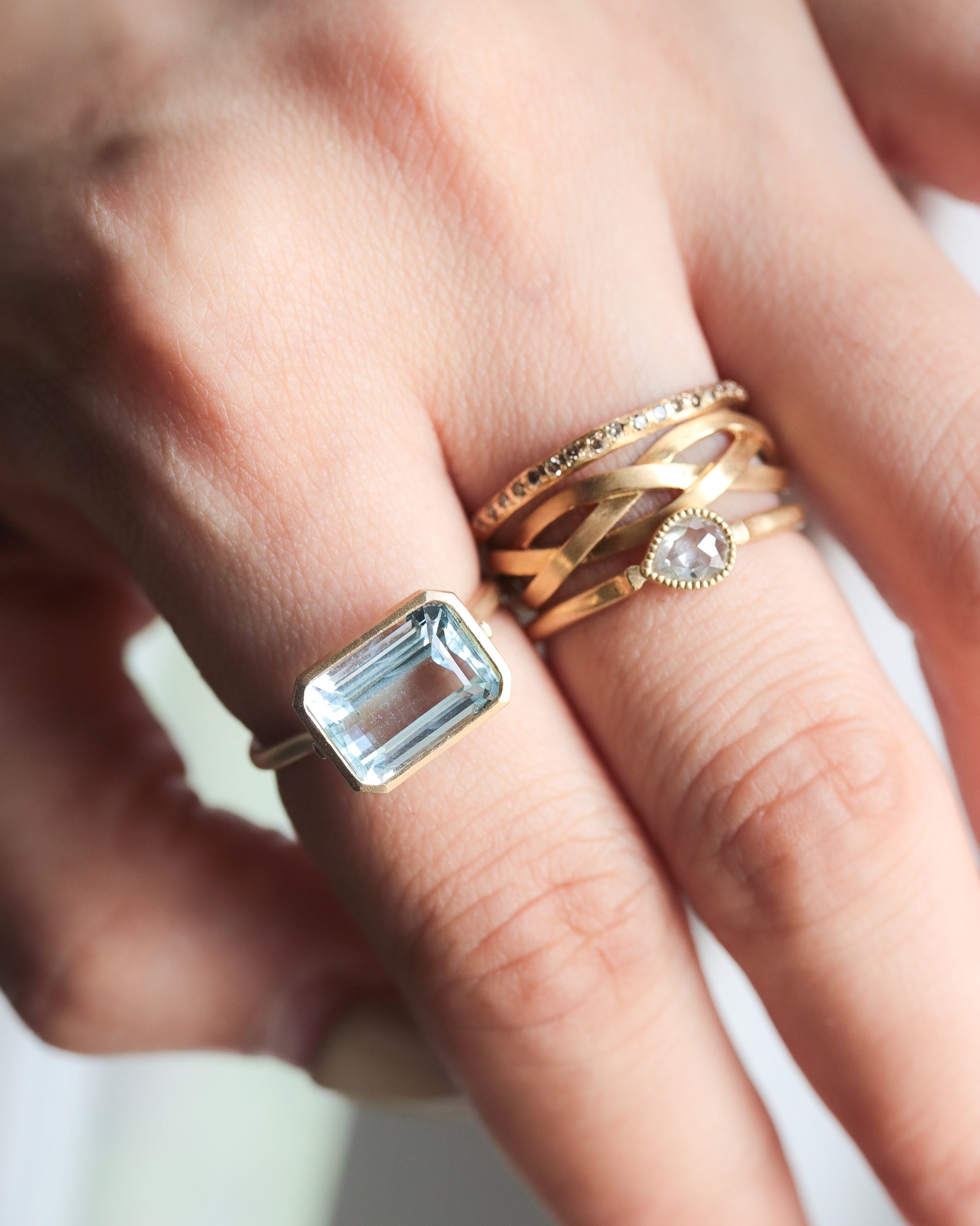 Collet Ring - Aquamarine -