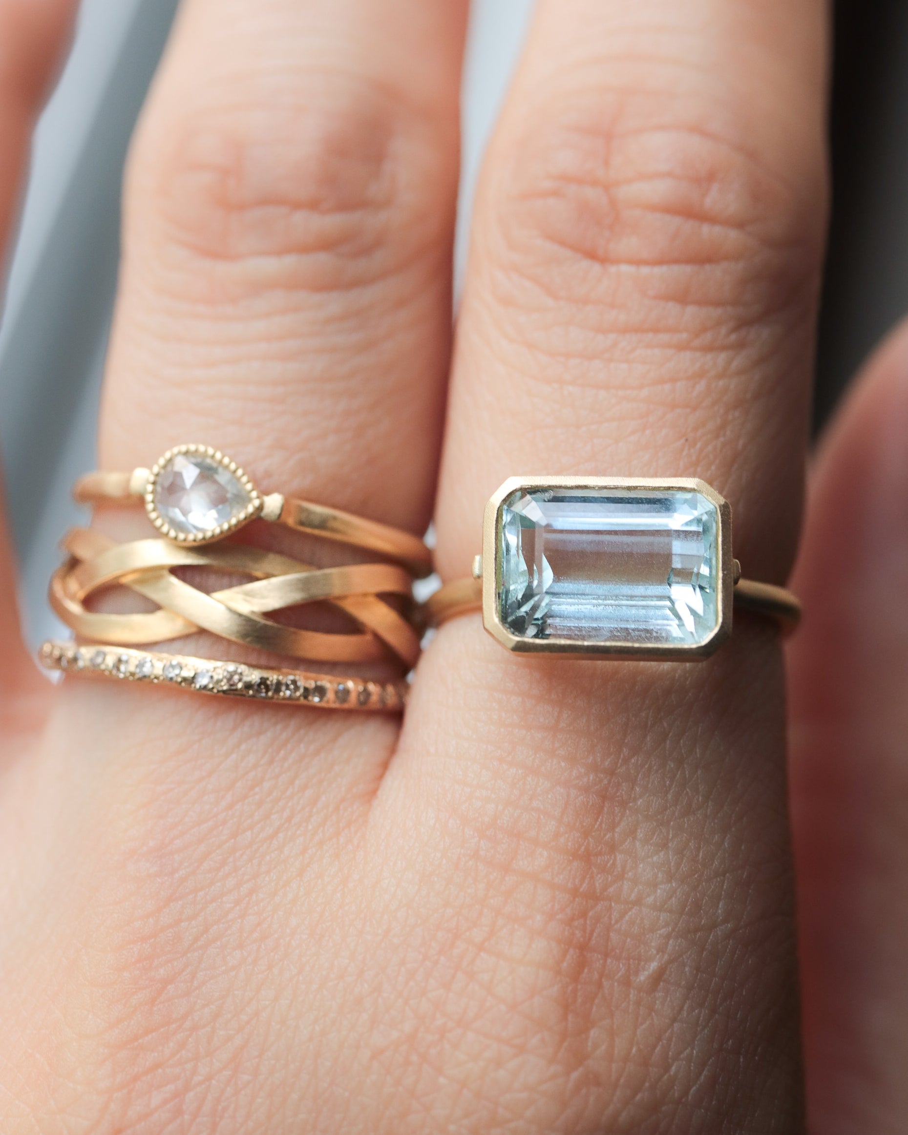 Collet Ring - Aquamarine -