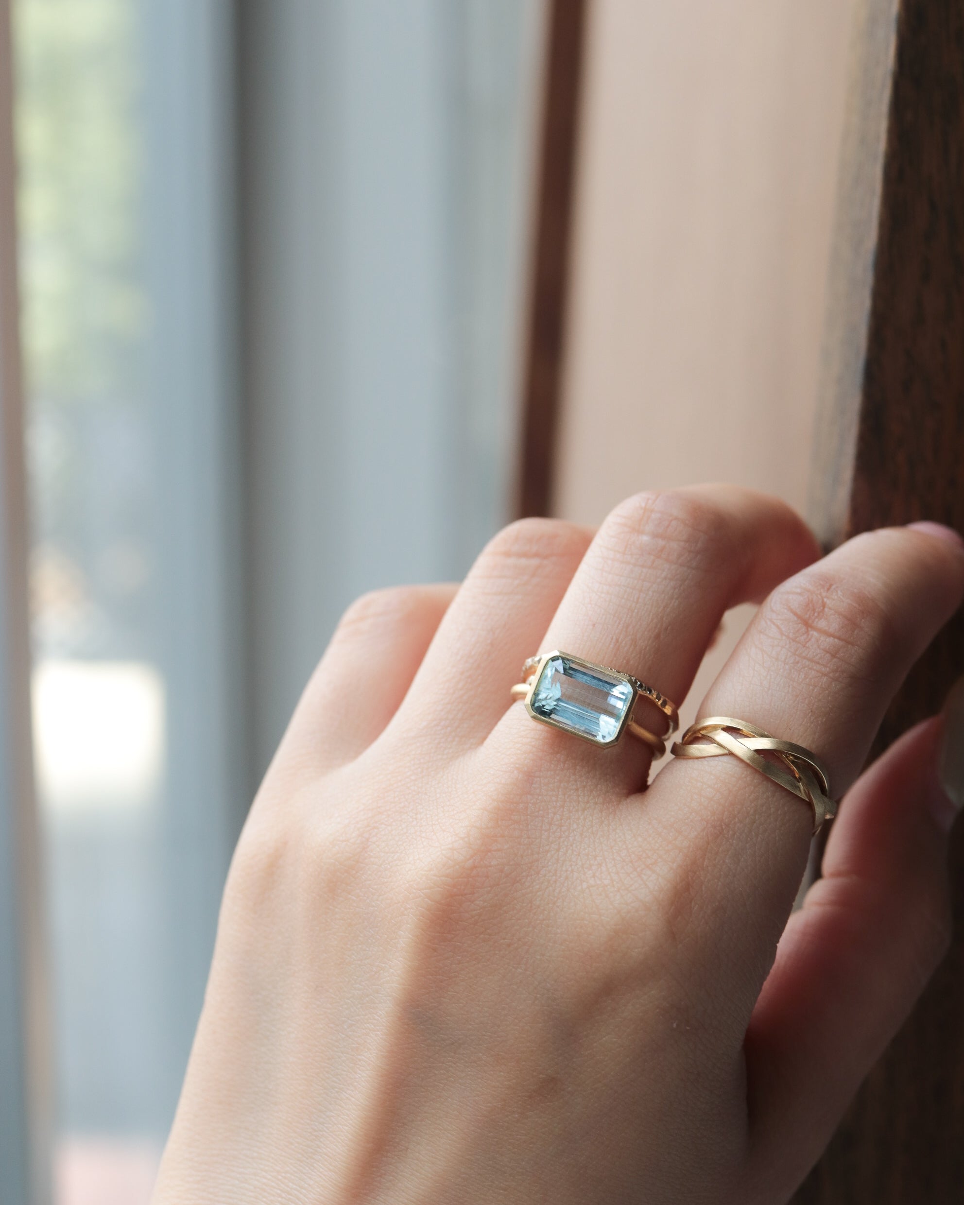 Collet Ring - Aquamarine -