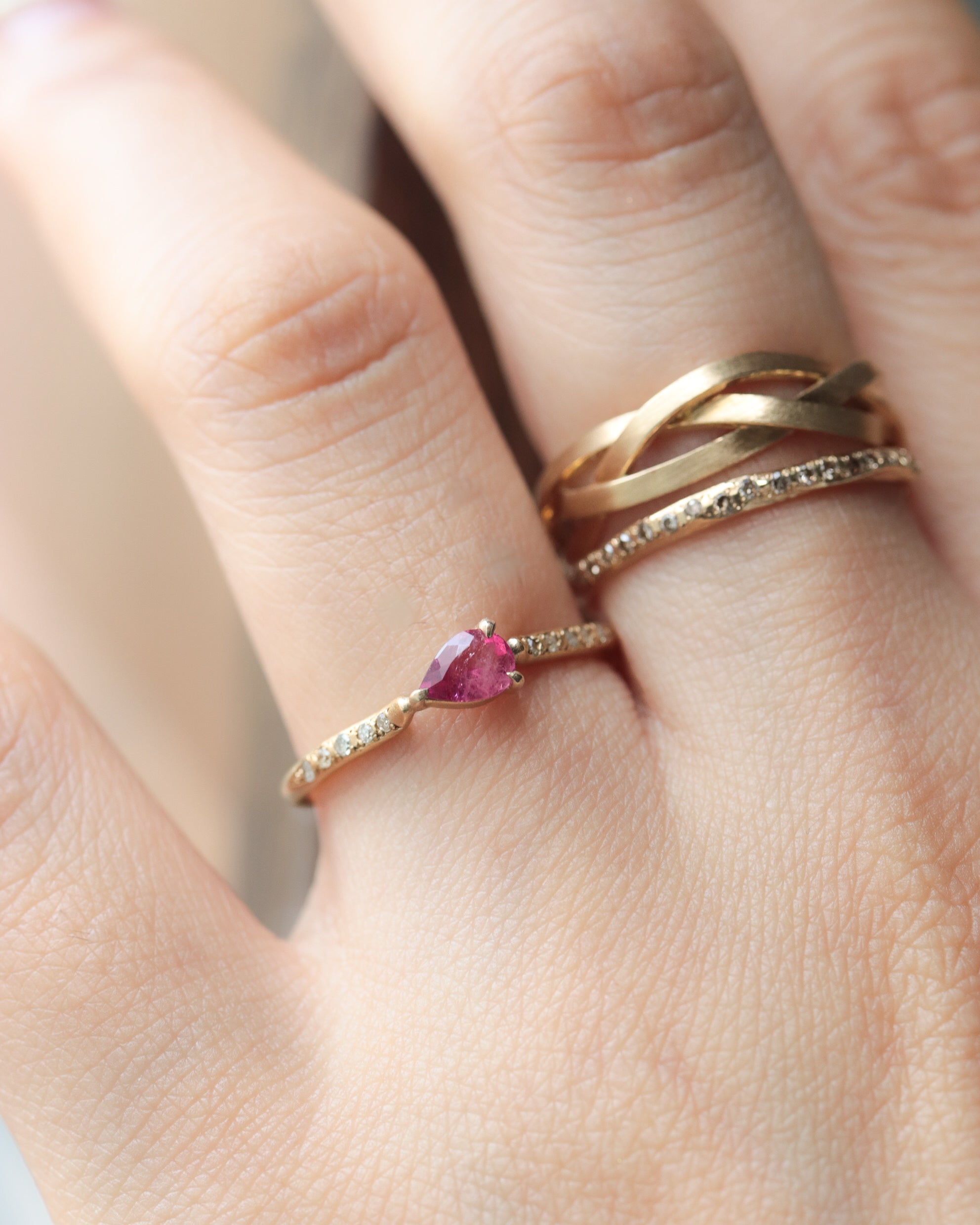 Prong Ring - Red Beryl -