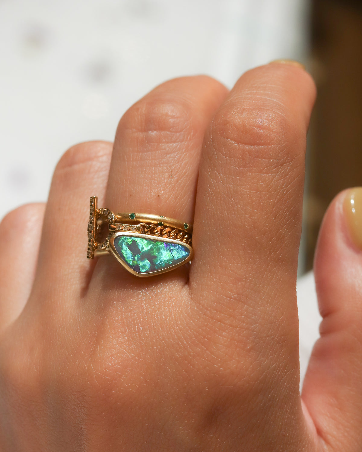 Collet Ring - Crystal Black Opal -