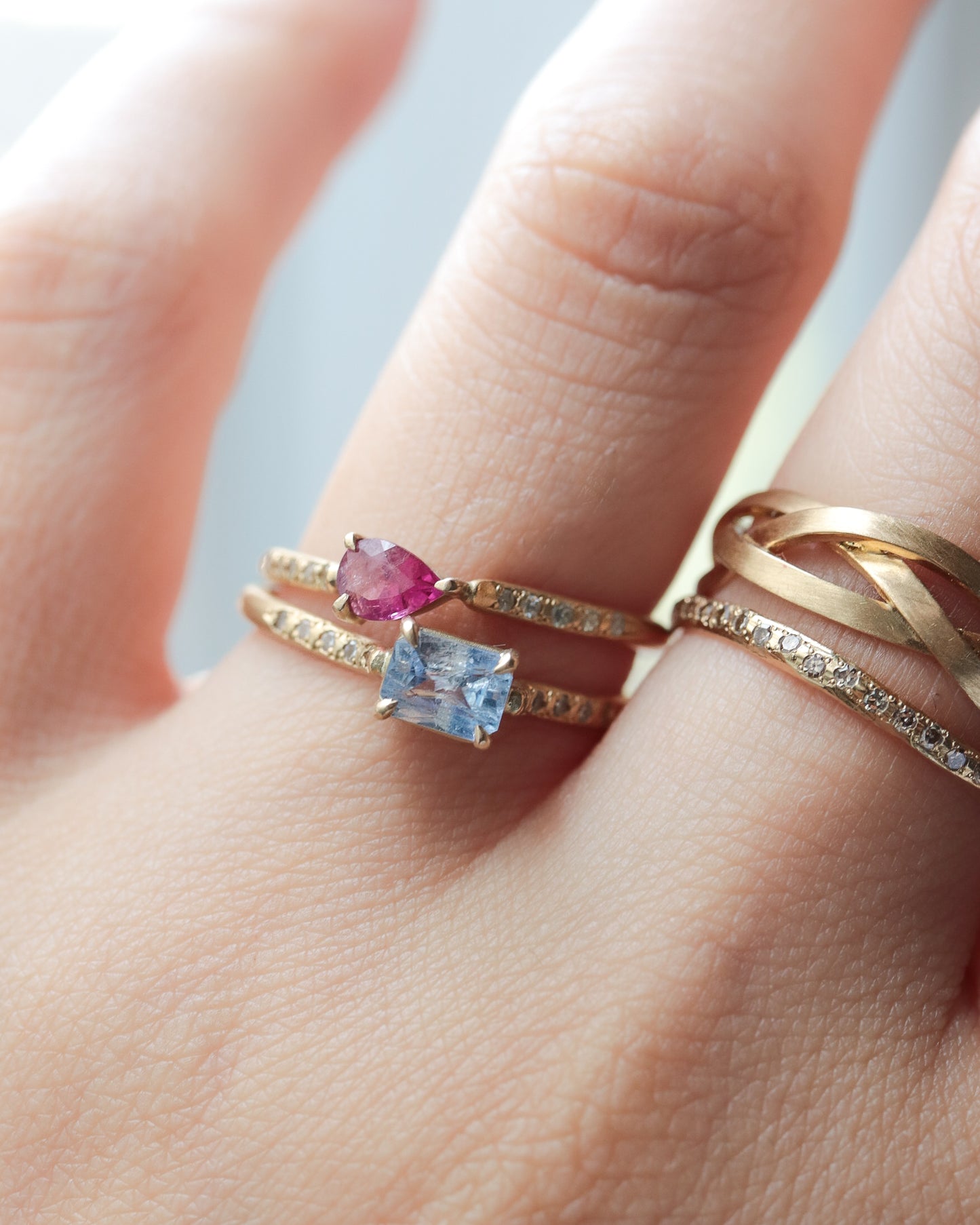 Prong Ring - Benitoite -