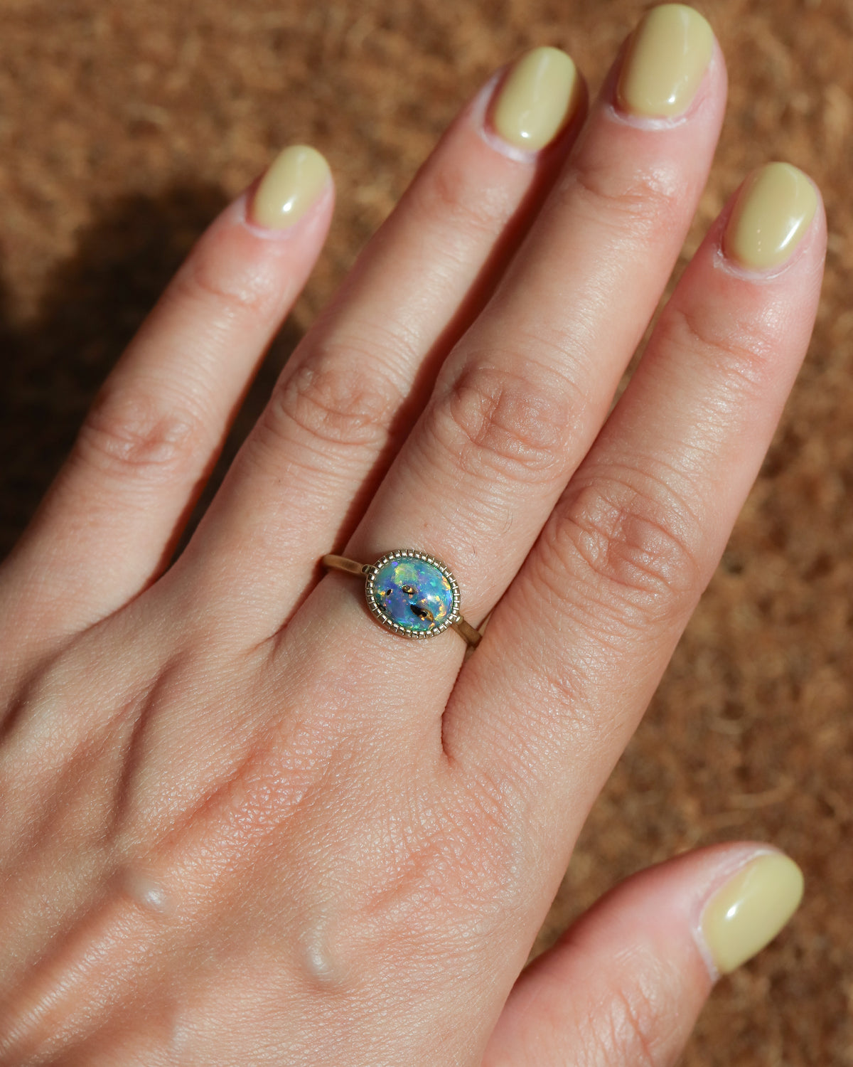 Milgrain Ring - Boulder Opal -