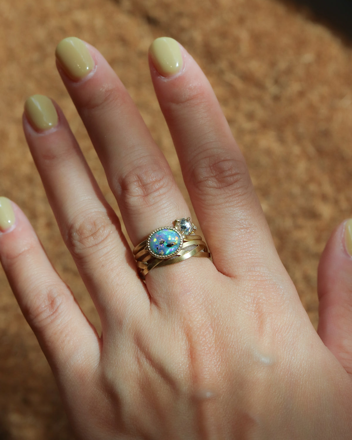 Milgrain Ring - Boulder Opal -