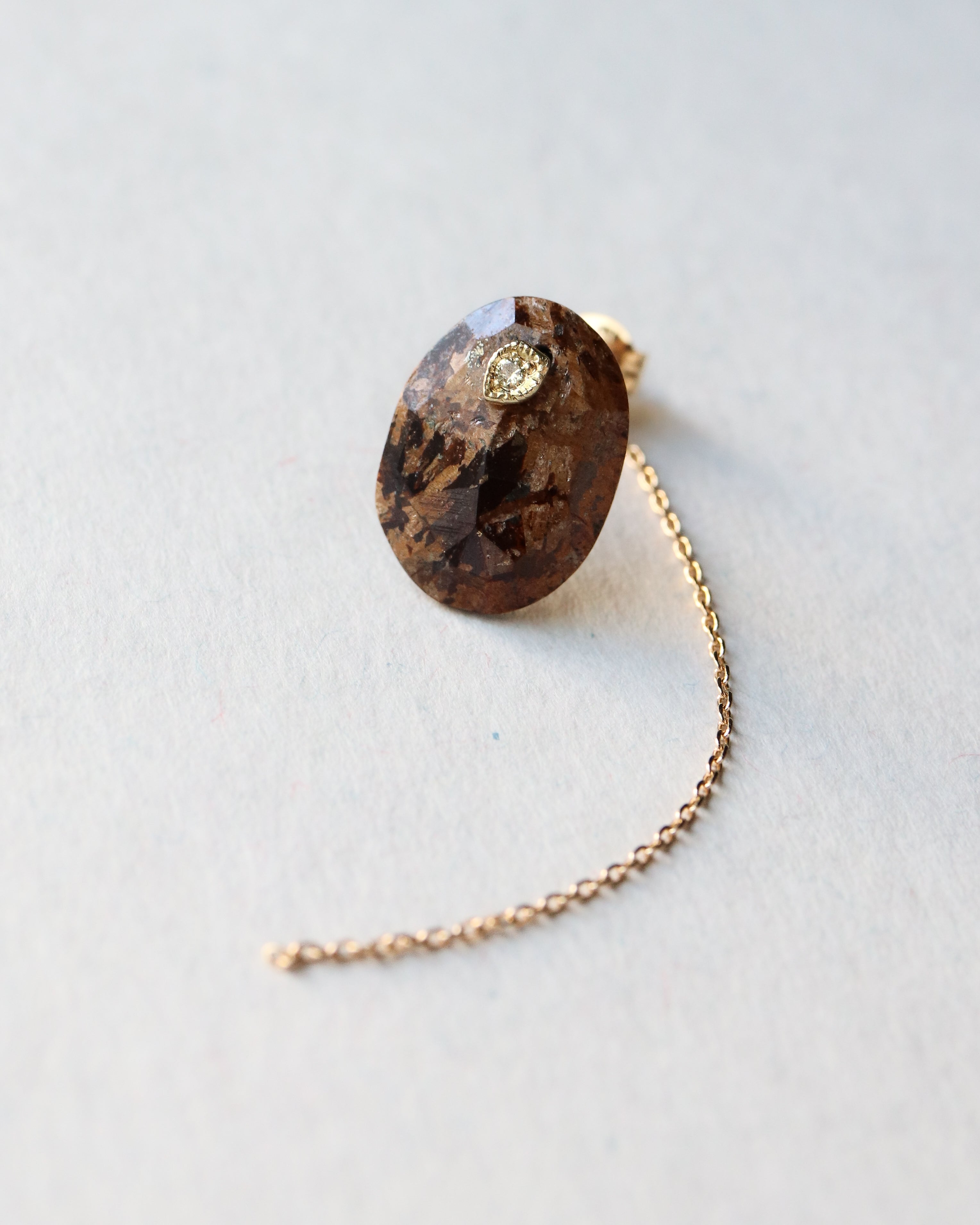 Flat Pierced Earring - Goldenoxideon -