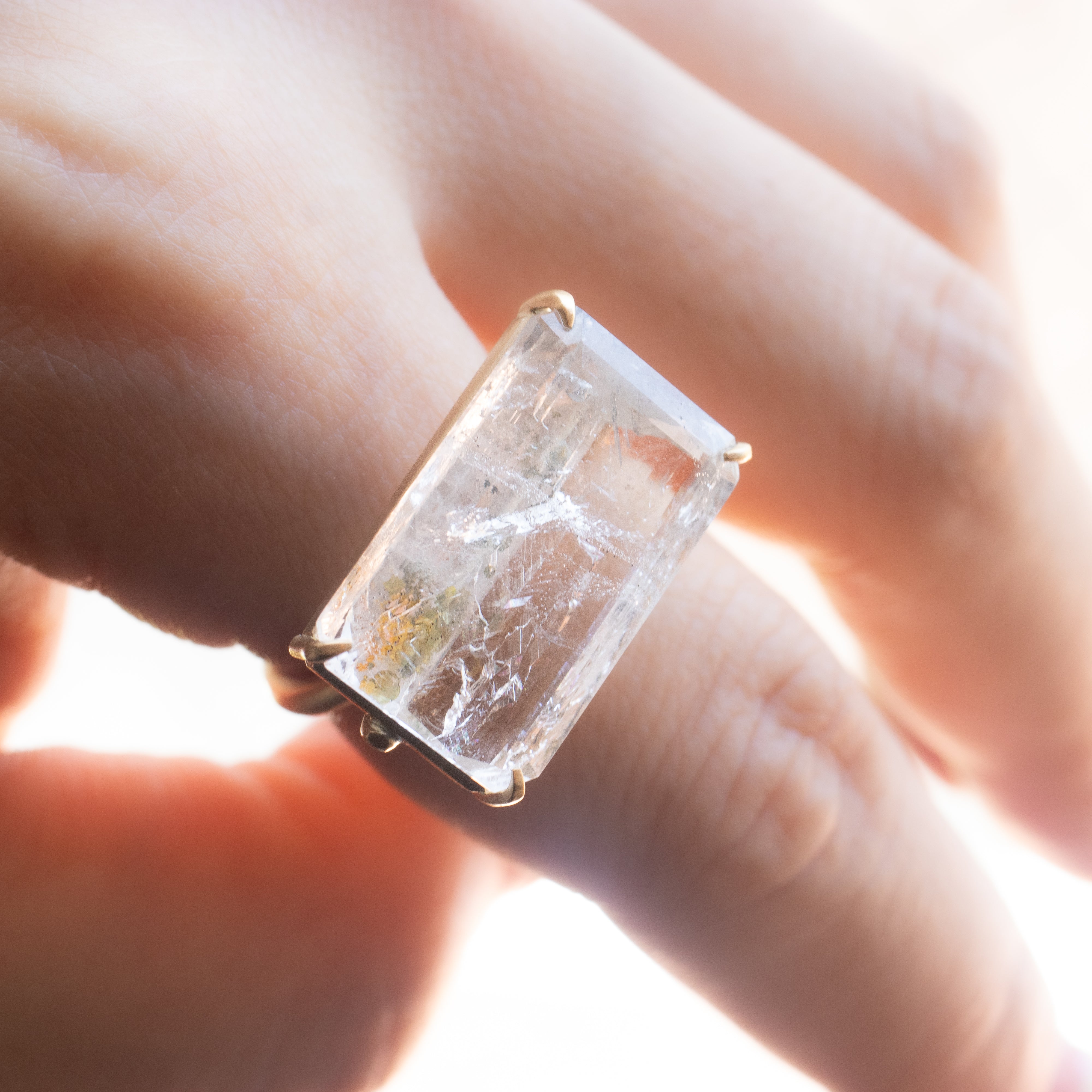 Prong Ring - Gormanite In Quartz -
