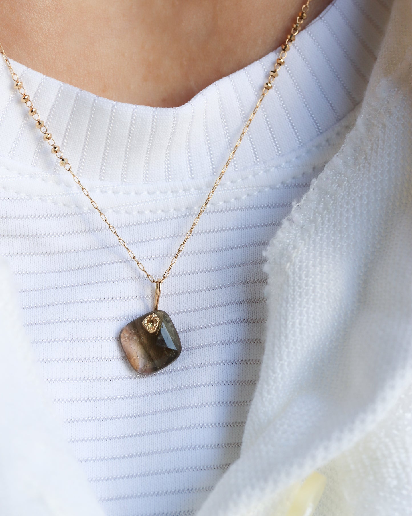 Flat Necklace - Bicolor Tourmaline -