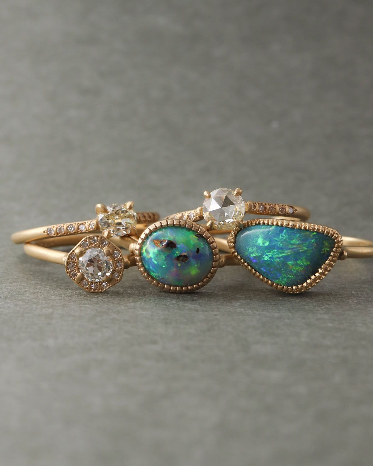 Milgrain Ring - Boulder Opal -