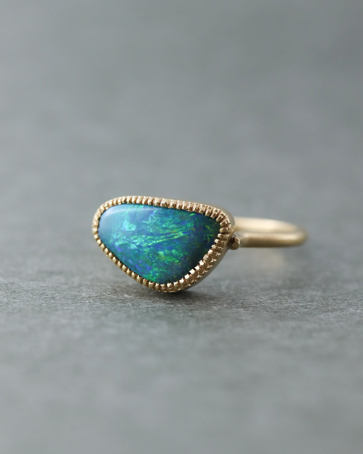 Milgrain Ring - Boulder Opal -