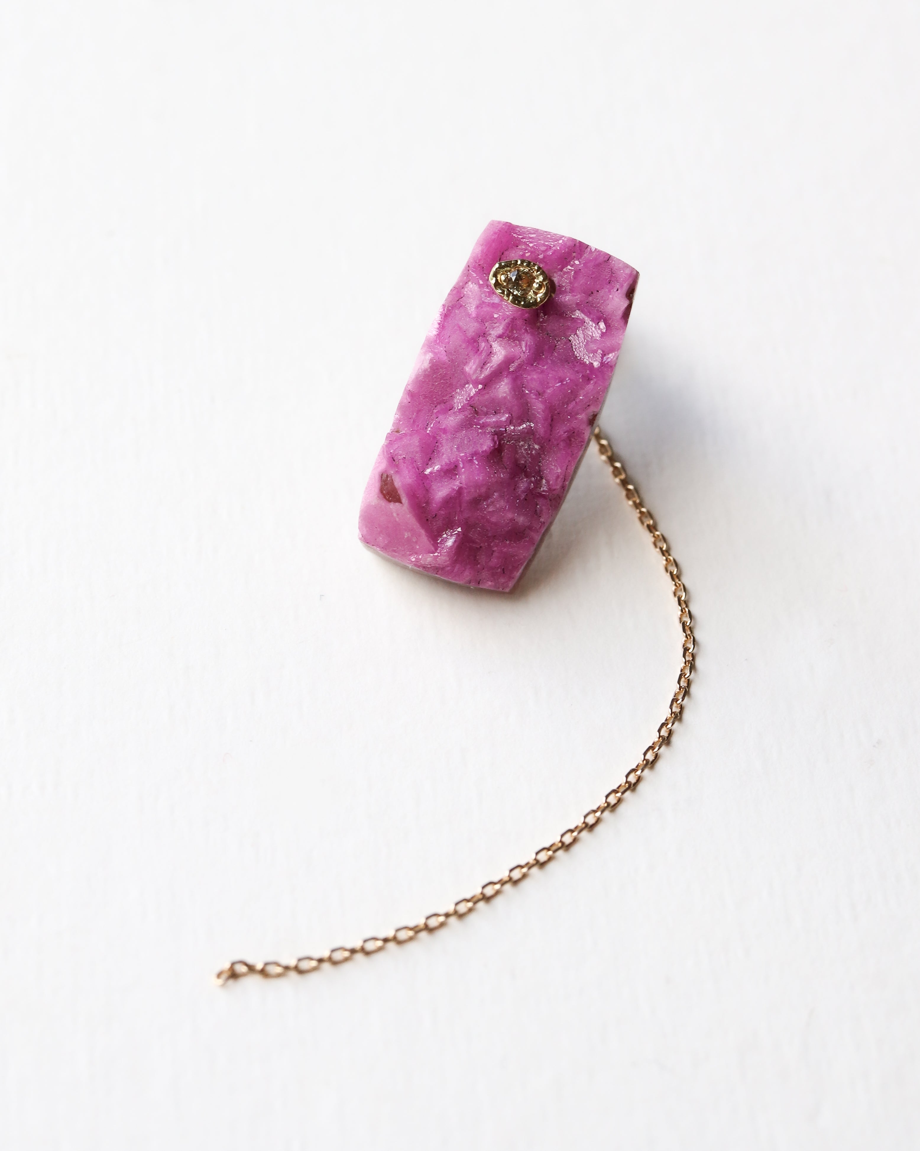 Flat Pierced Earring - Cobalt Calcite -