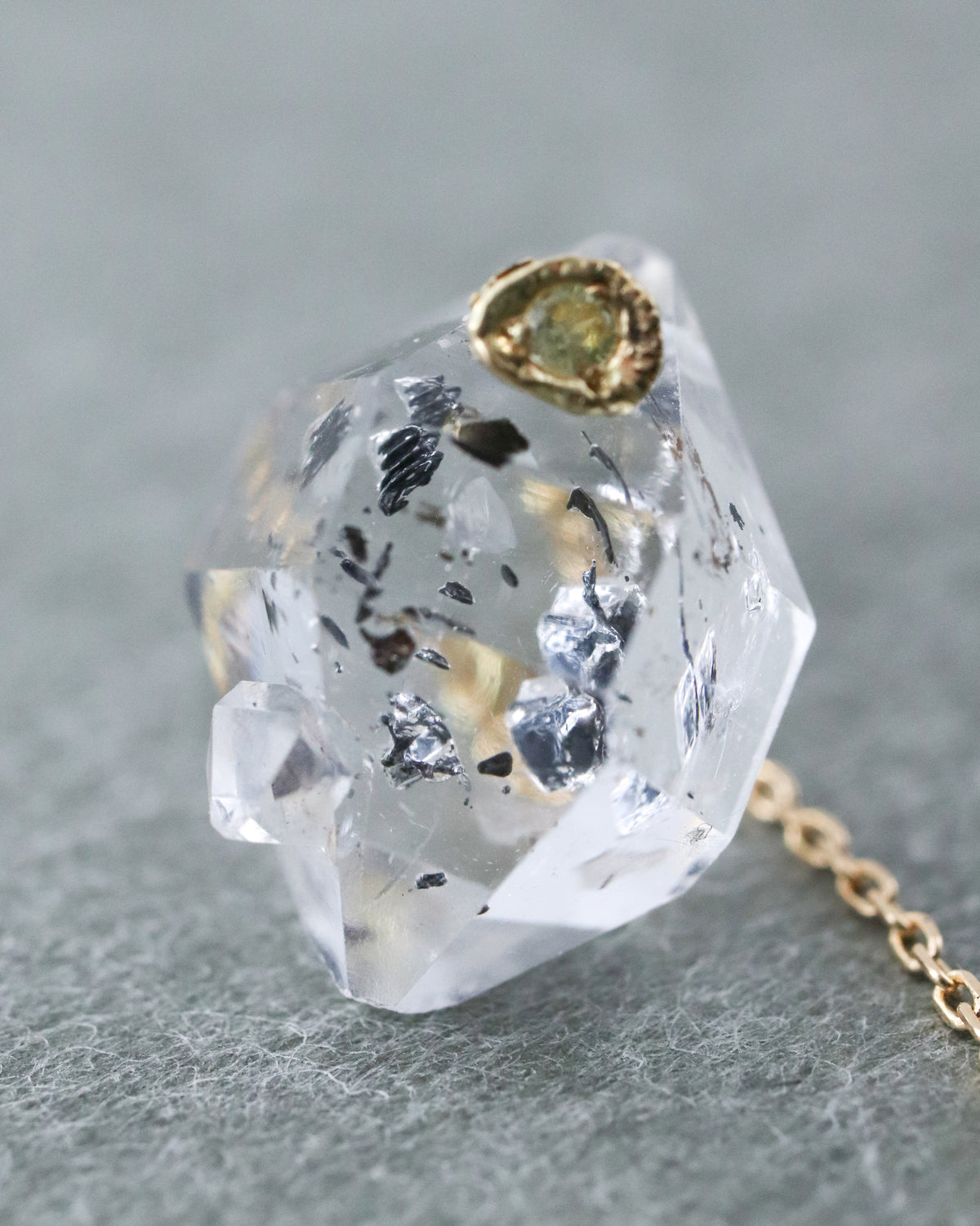 Flat Pierced Earring - Diamond Quartz -
