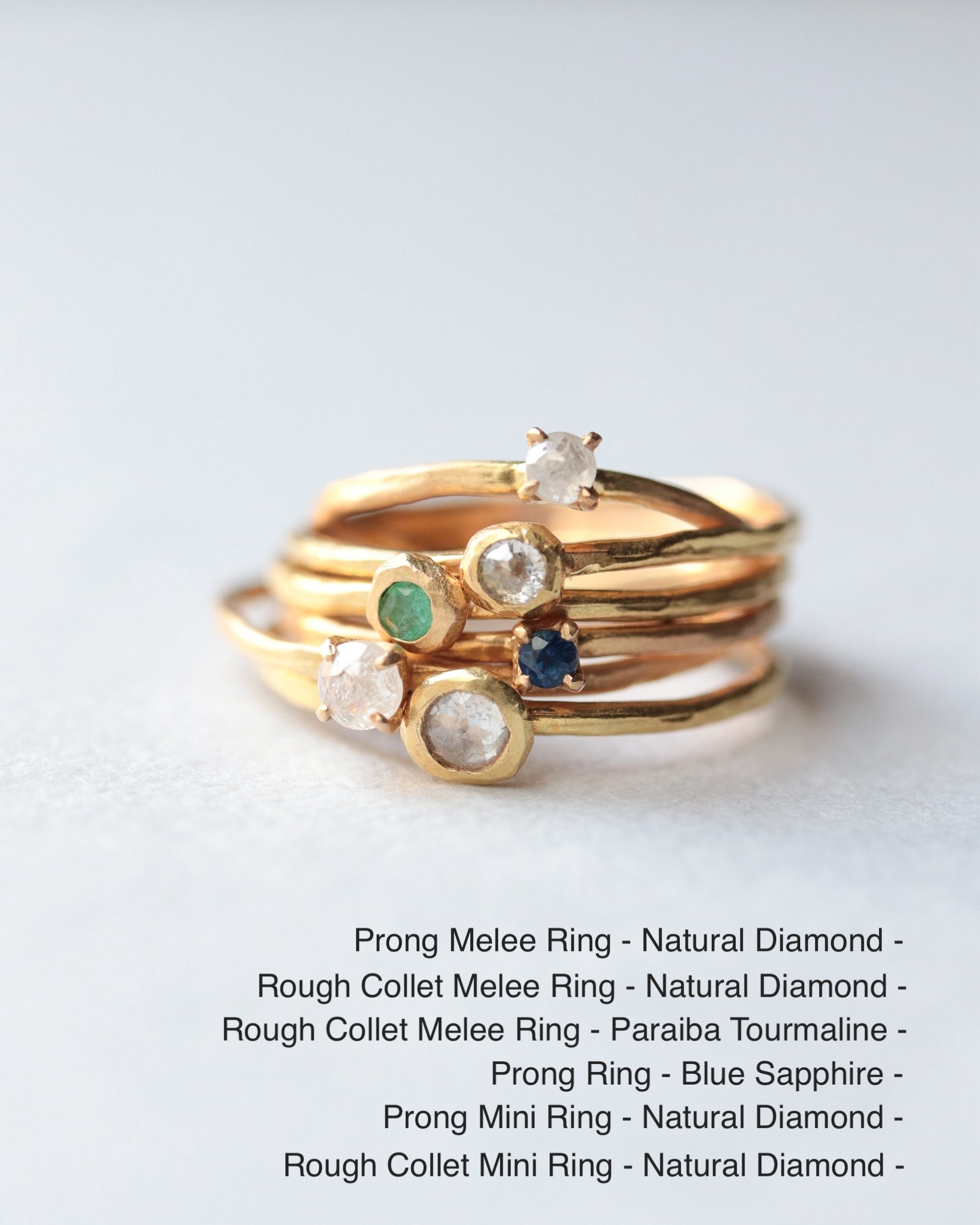 【Online Exclusive】Rough Collet Mini Ring - Natural Diamond -