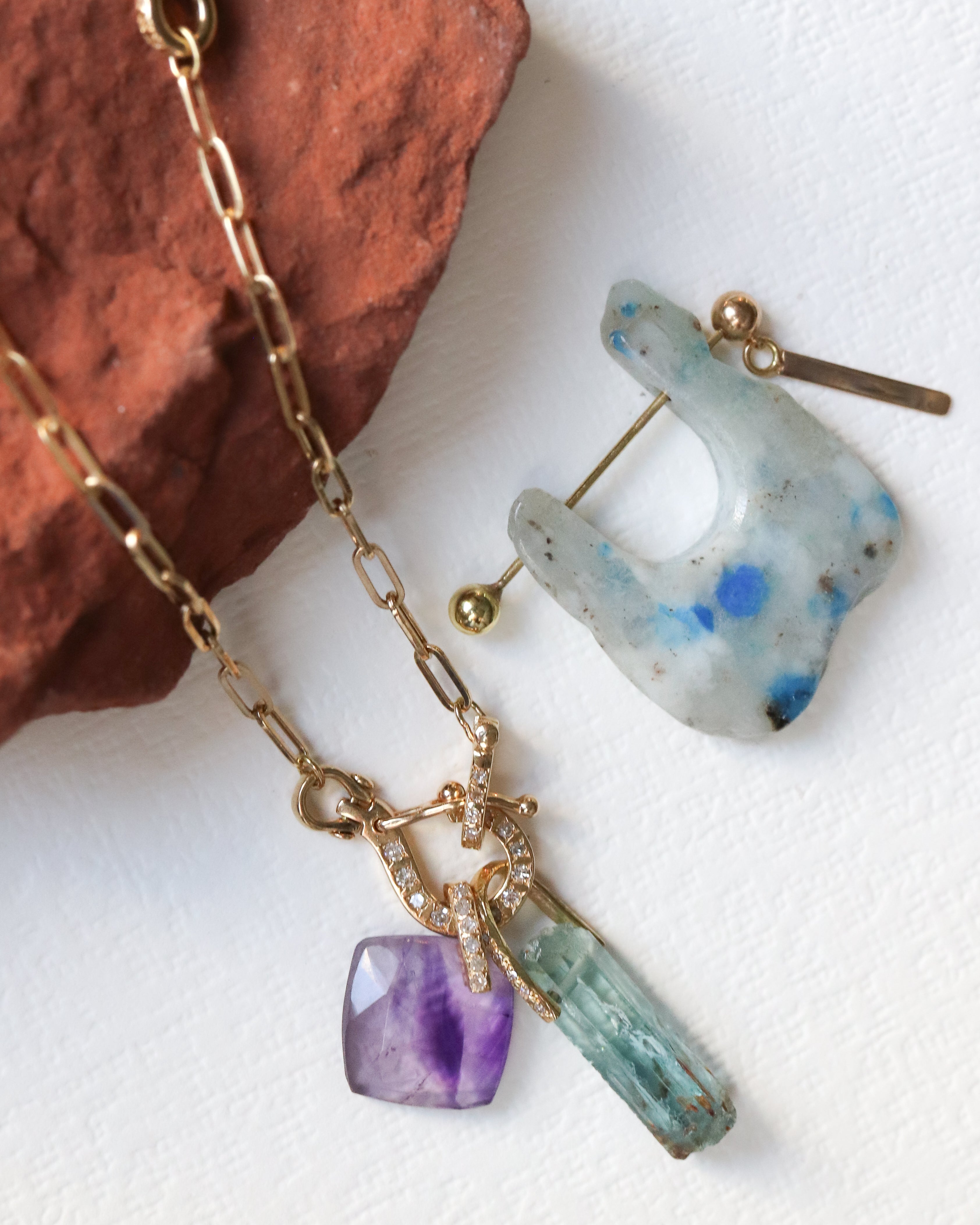 Hibiki Stone Necklace - Amethyst -