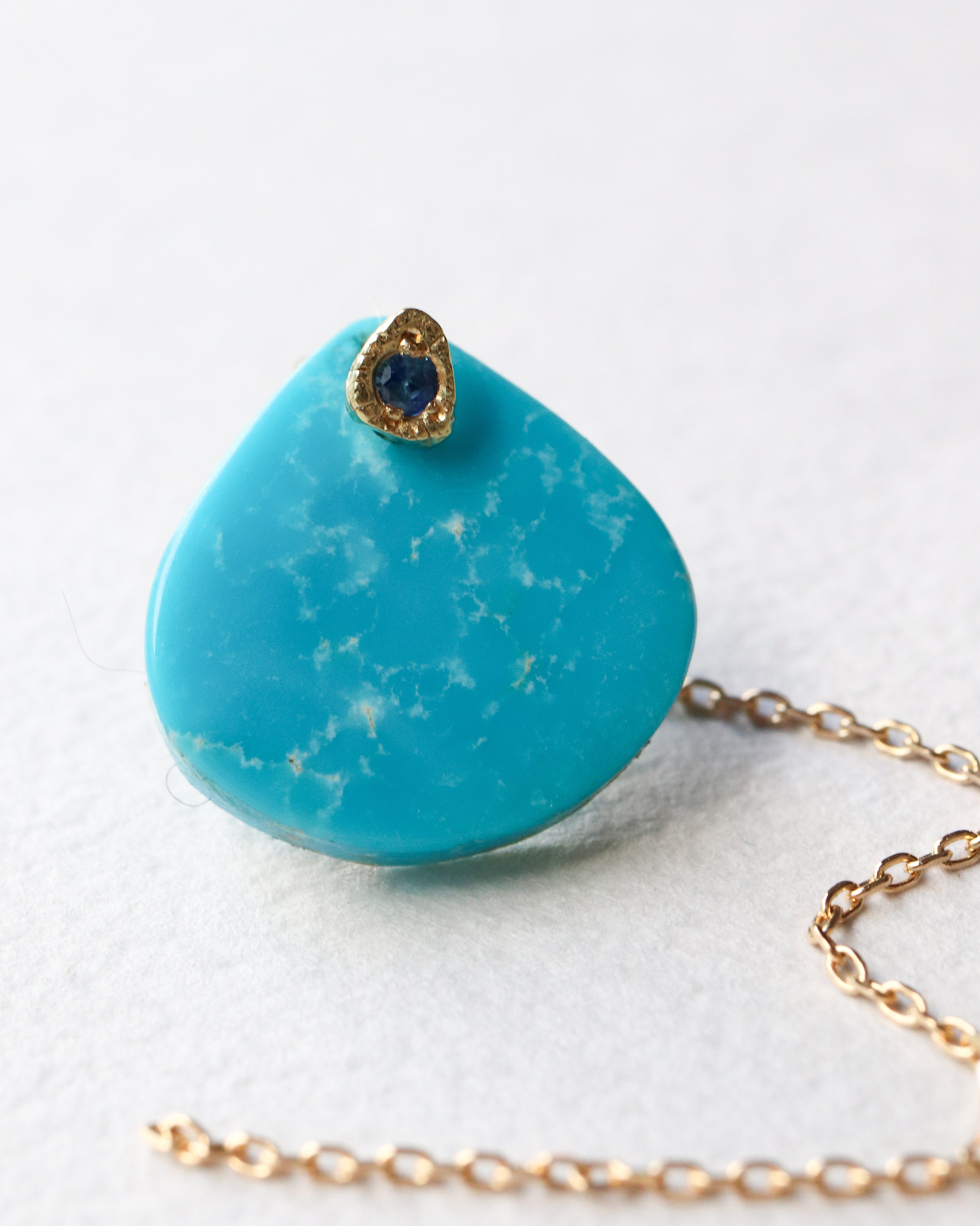 Flat Pierced Earrings - Turquoise -