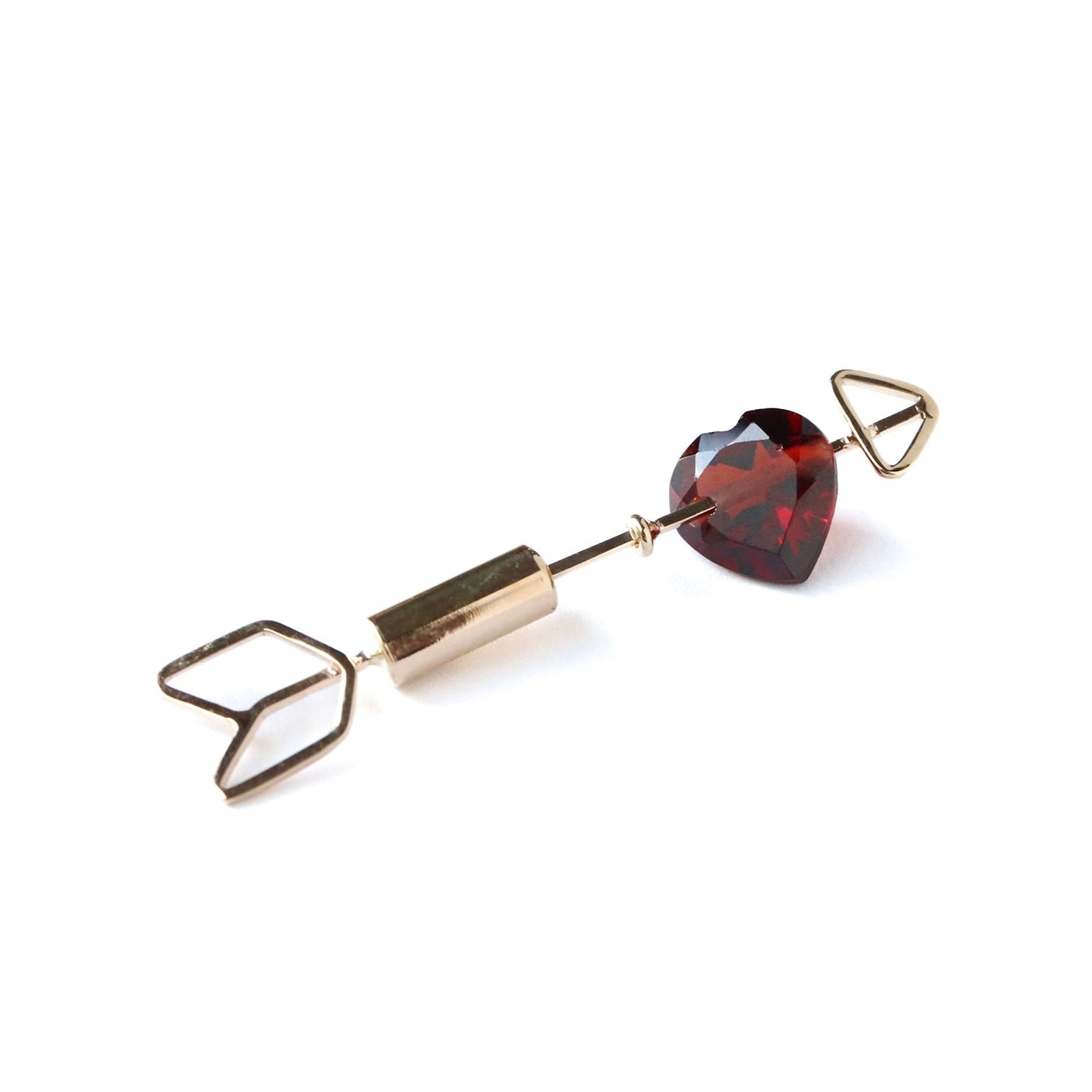 Zukyun Stud Pierced Earring - Garnet -