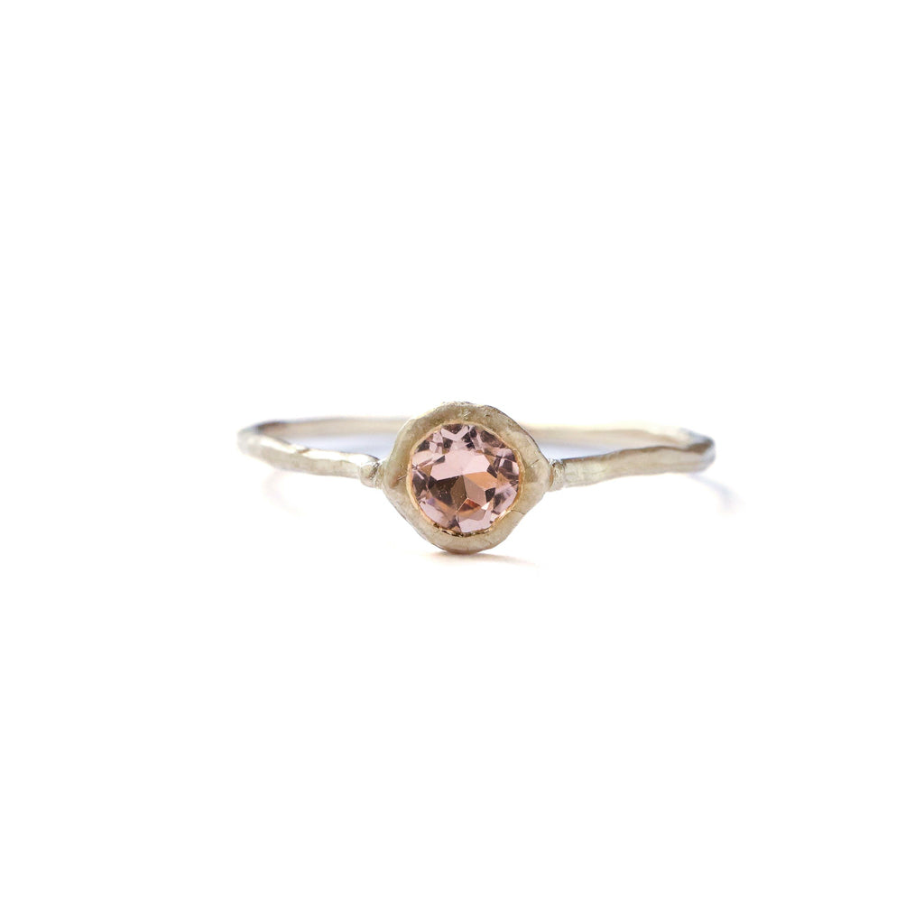 Rough Collet Ring - Pink Tourmaline -