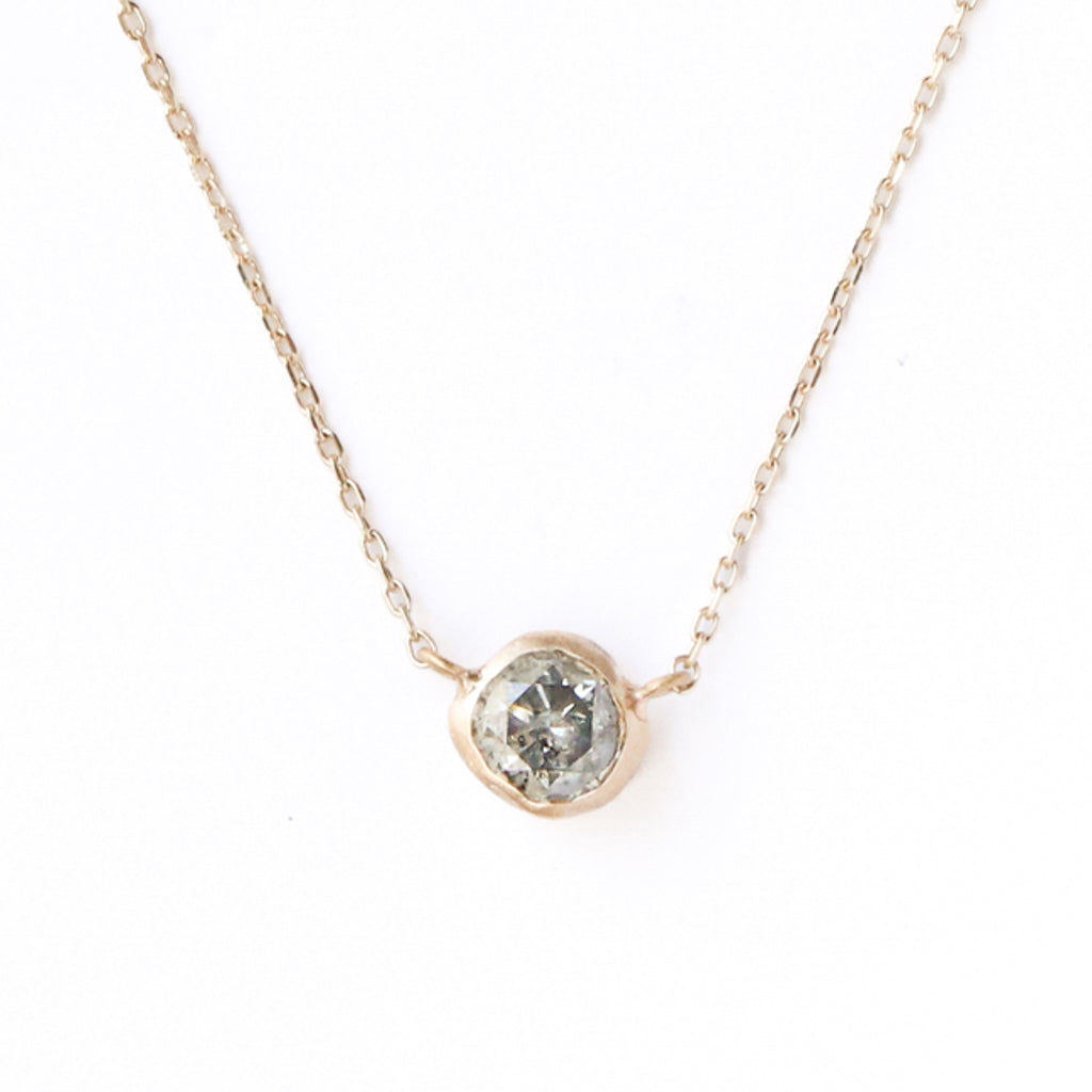 Rough Collet Necklace - Natural Diamond -