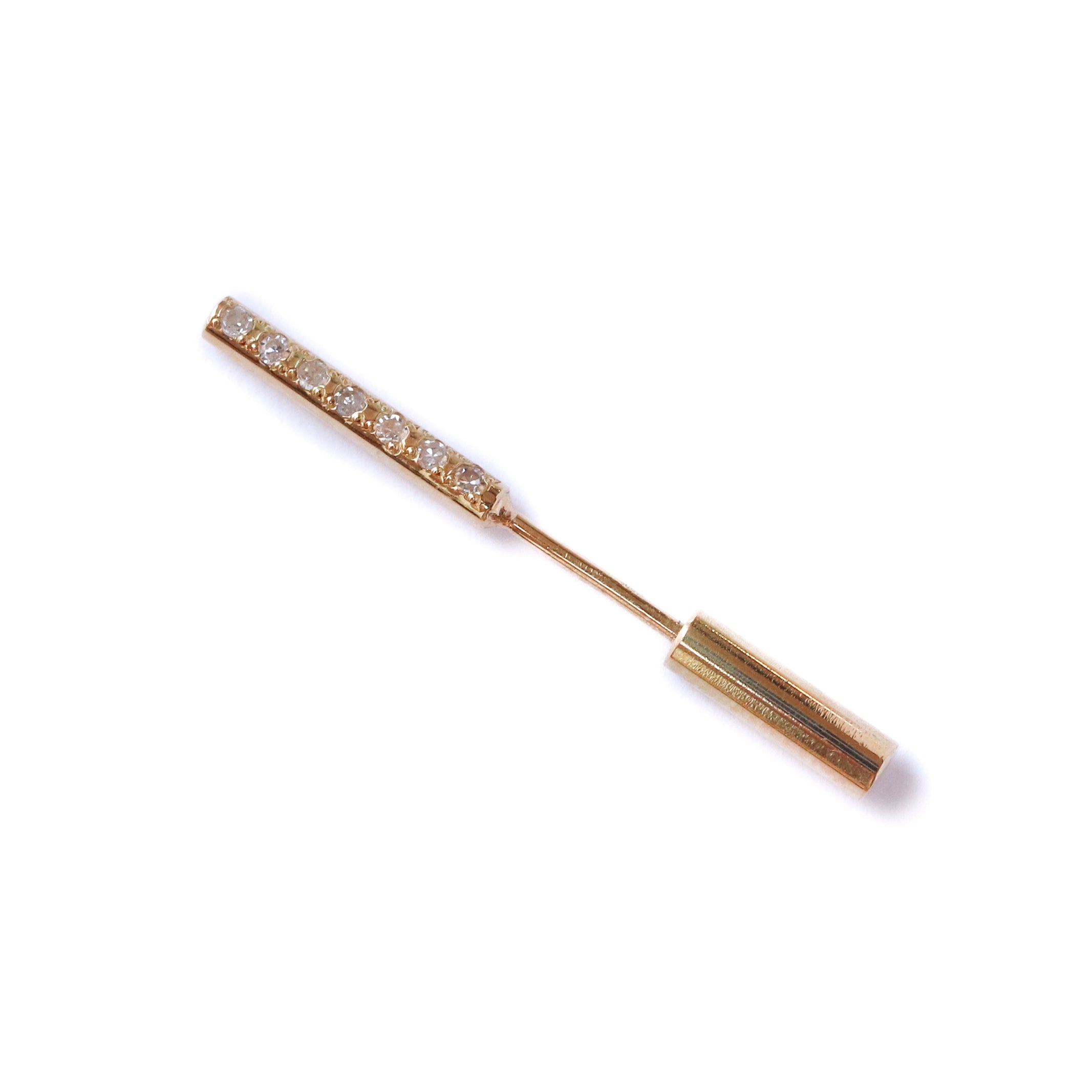Baton Pieced Earring - Diamond -