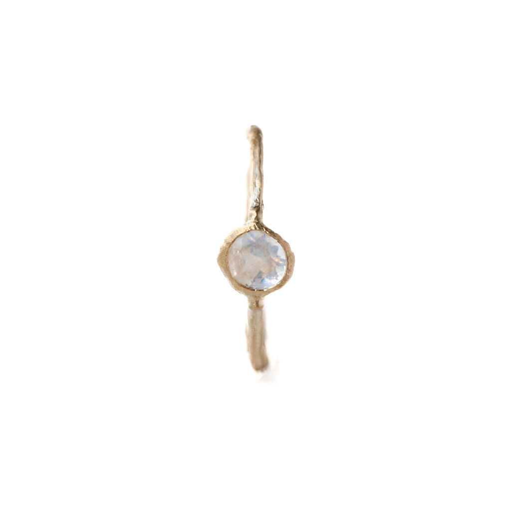 Rough Collet Ear Cuff - Rainbow Moonstone -