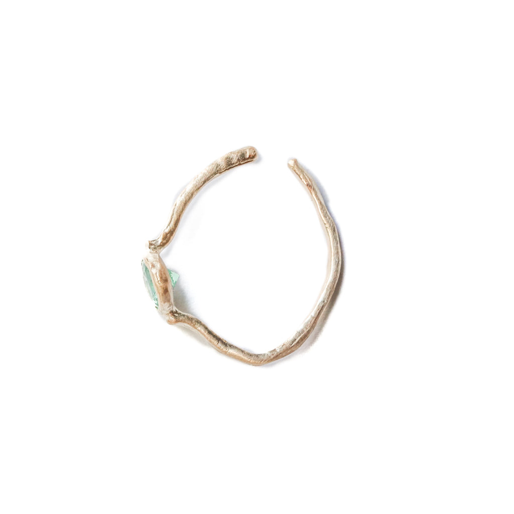 Rough Collet Ear Cuff - Emerald -