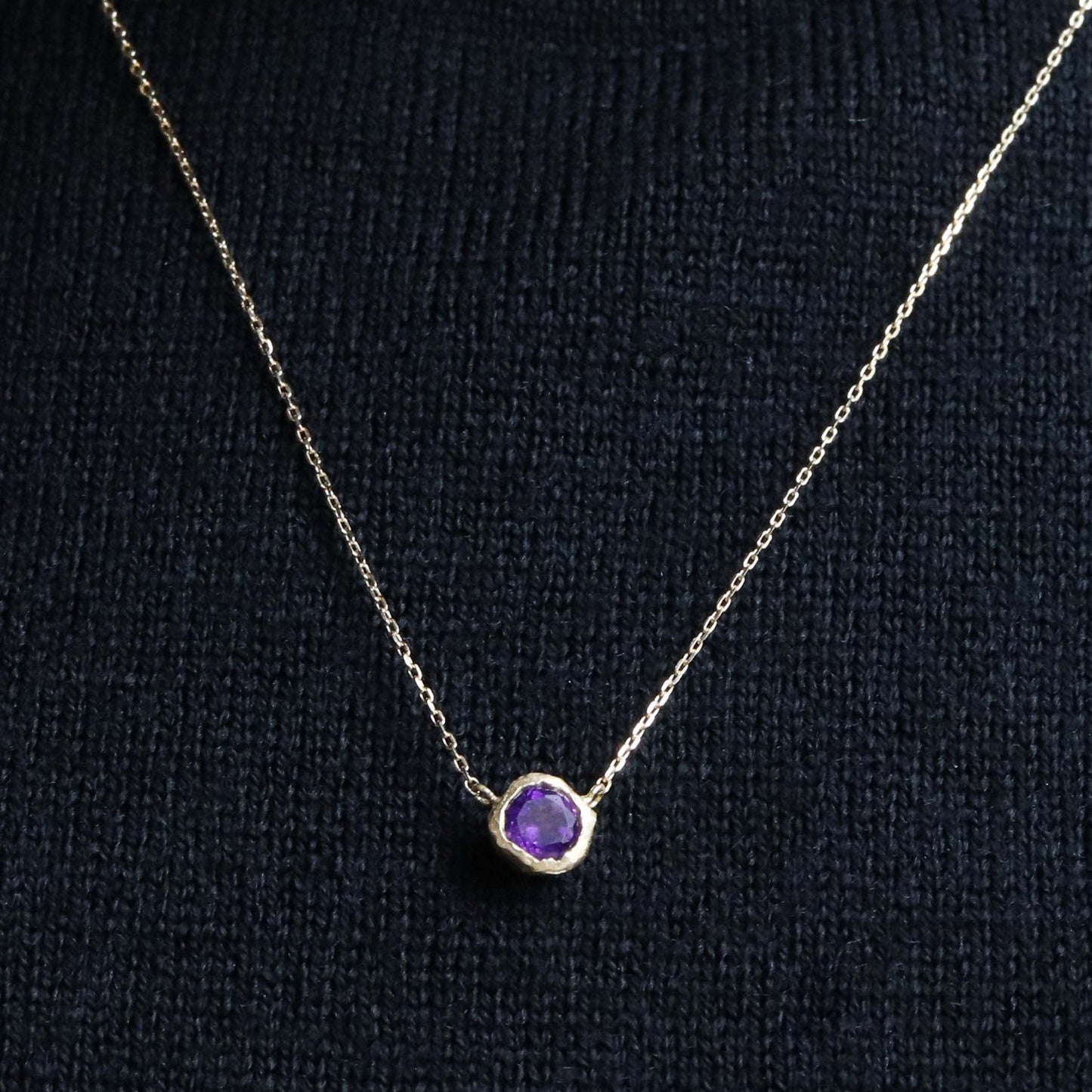 Rough collet Necklace - Amethyst -