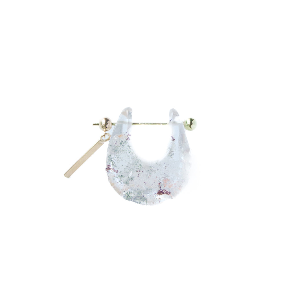 Rock Pierced Earring - Garden Quartz -