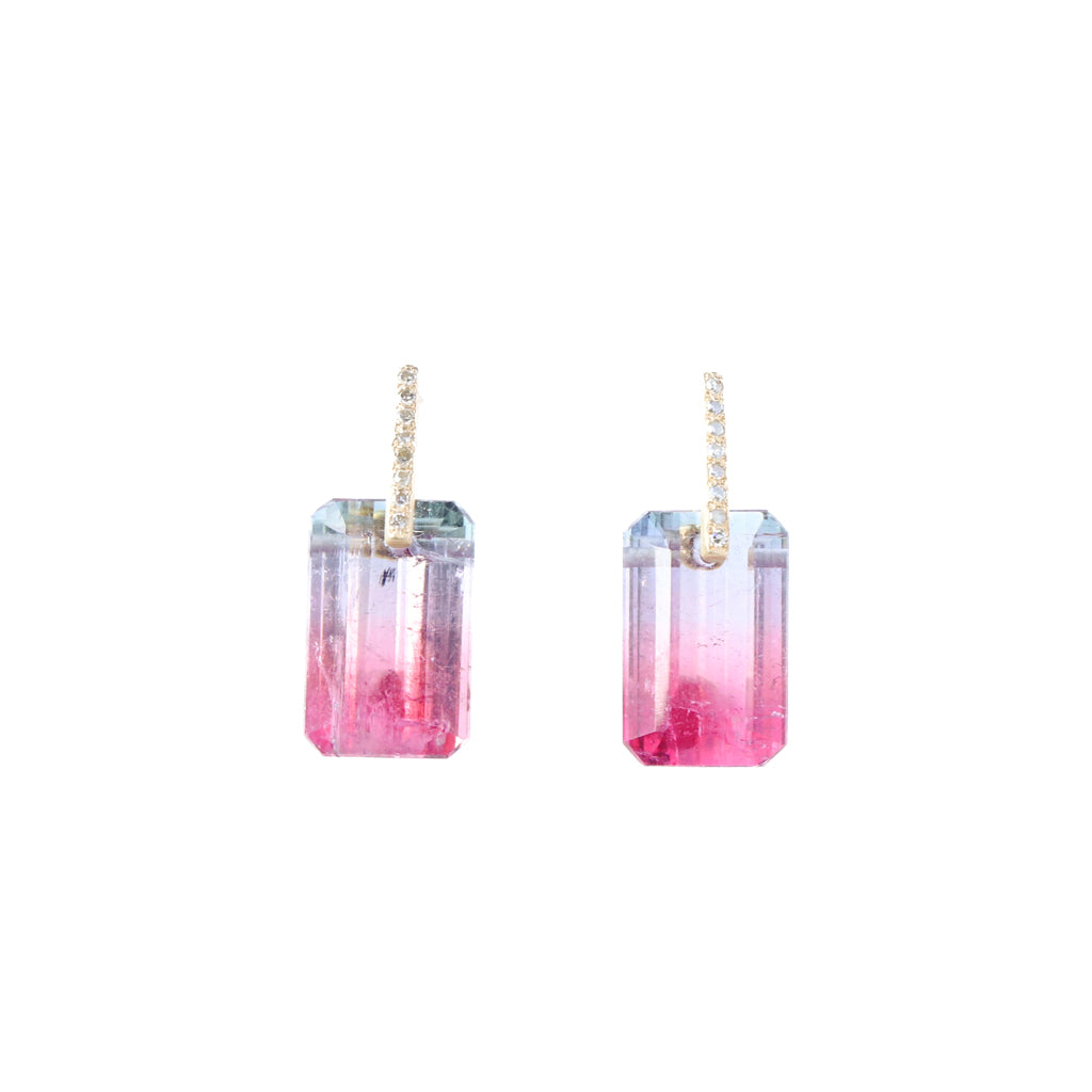 Hibiki Stone Pierced Earring - Bicolor Tourmaline -