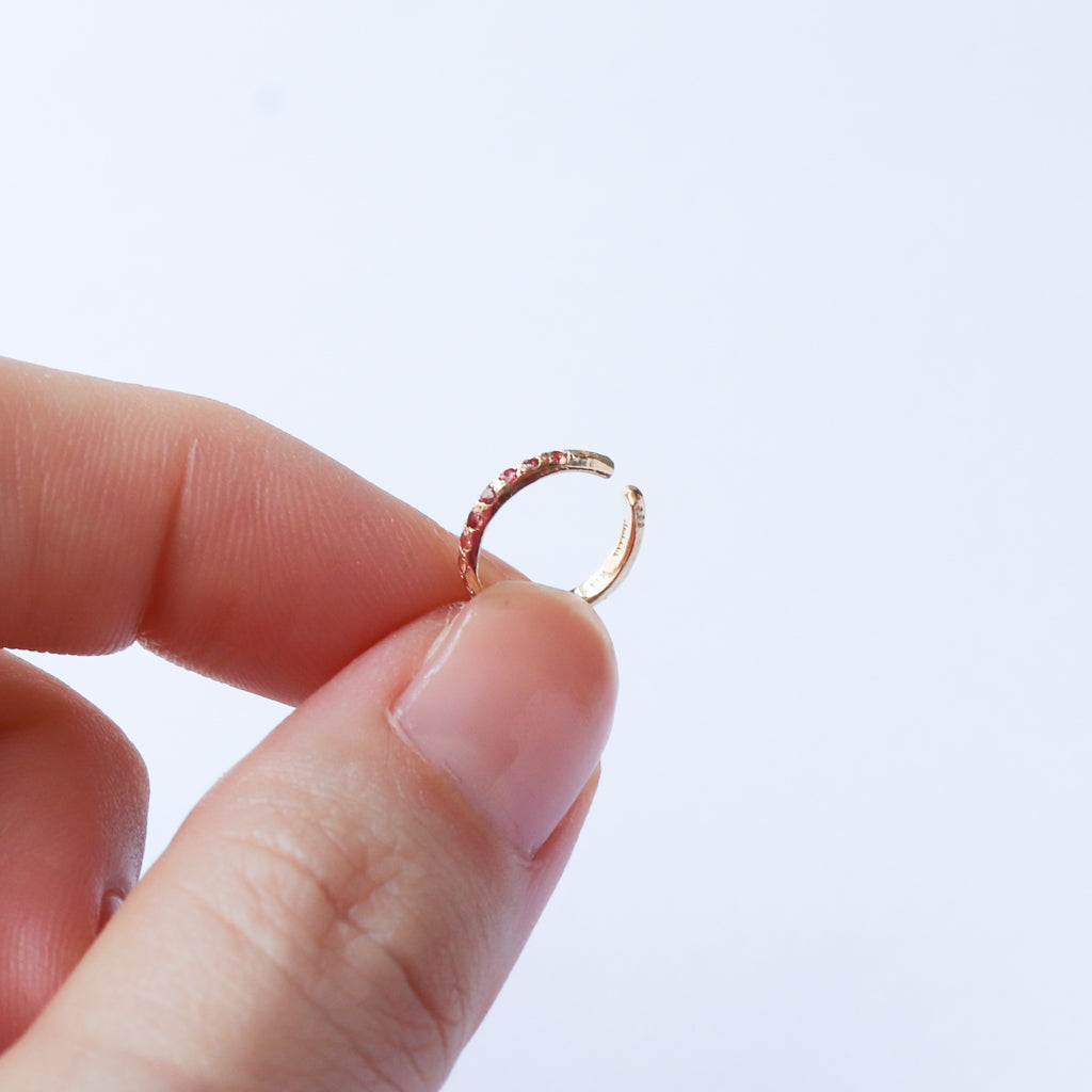 Hibiki Mini Ear Cuff - Orange Sapphire -