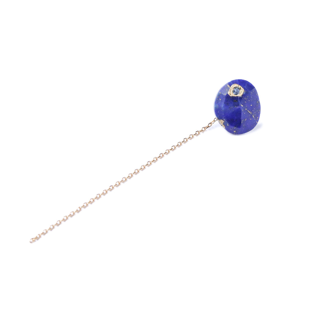 Flat Pierced Earring - Lapis Lazuli -