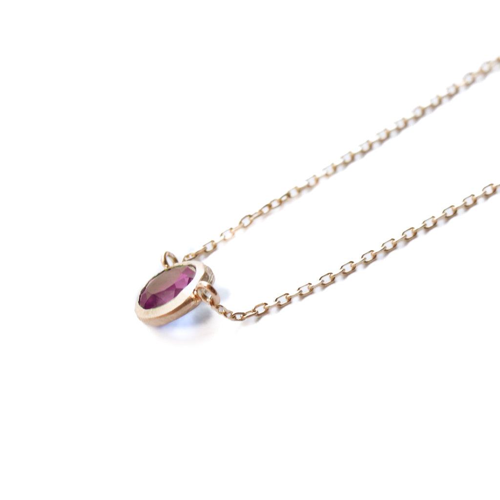 Rough Collet Necklace - Rhodolite Garnet -