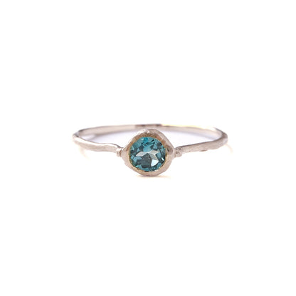 Rough Collet Ring - Blue Topaz -