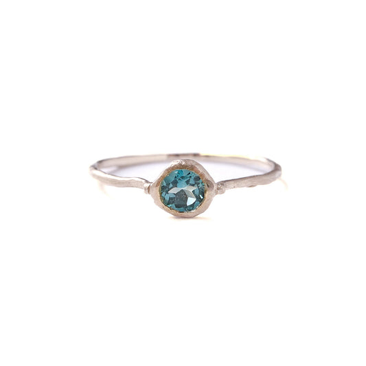 Rough Collet Ring - Blue Topaz -