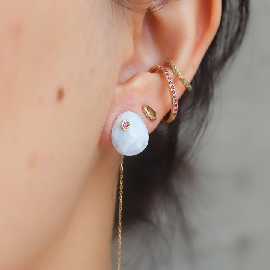 【期間限定】Flat Pierced Earring - Blue Opal -