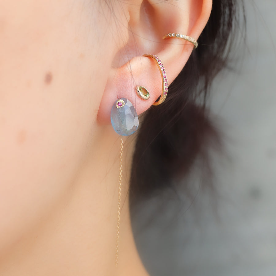 【期間限定】Flat Pierced Earring - Aquamarine -