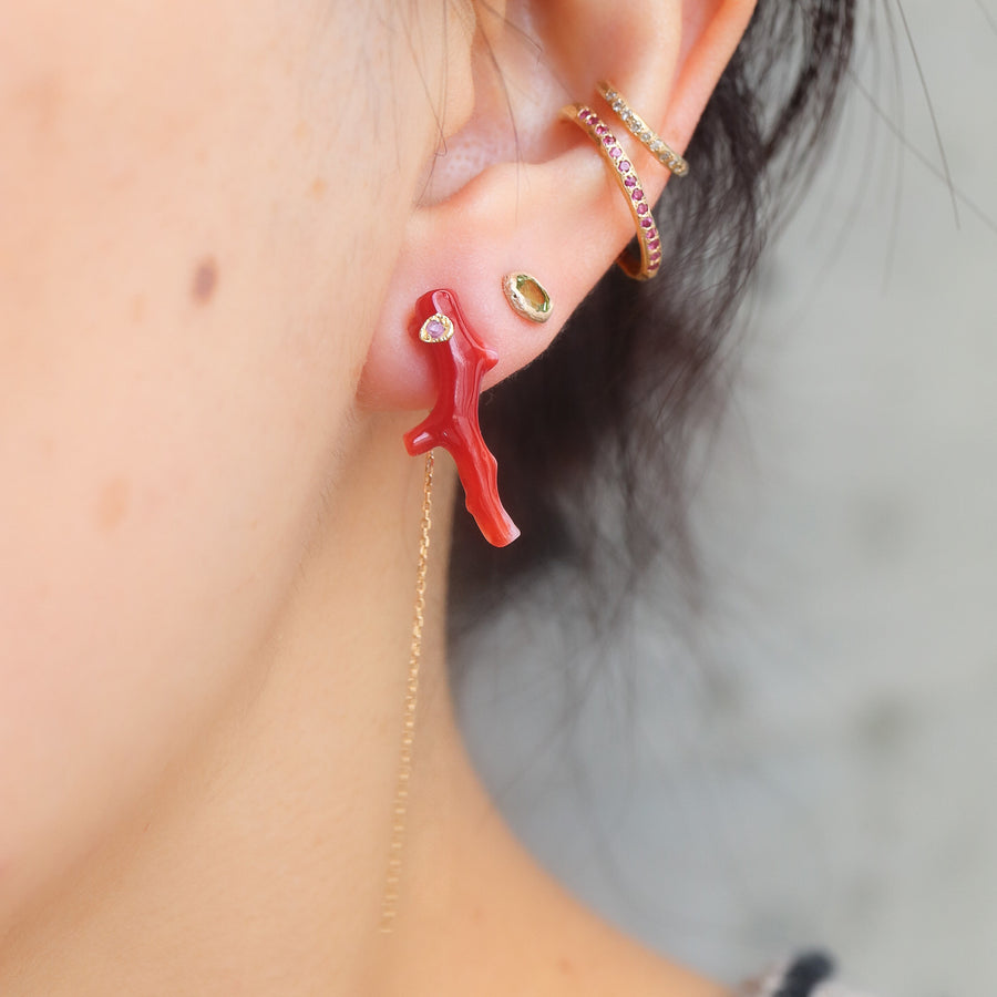 【期間限定】Flat Pierced Earring - Coral -