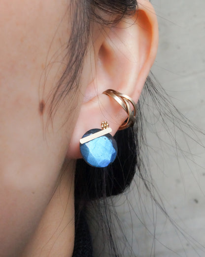 Bar stone Pierced Earring - Labradorite -